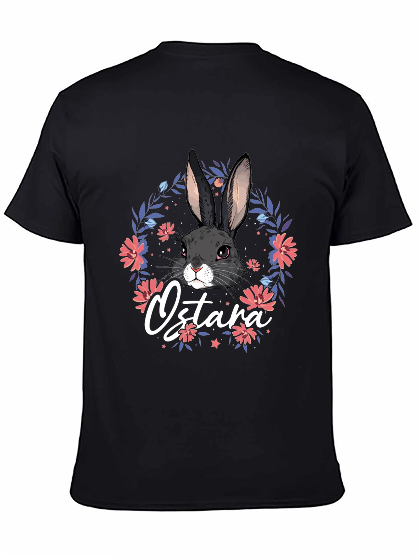 Ostara Bunny Floral T-Shirt - Black