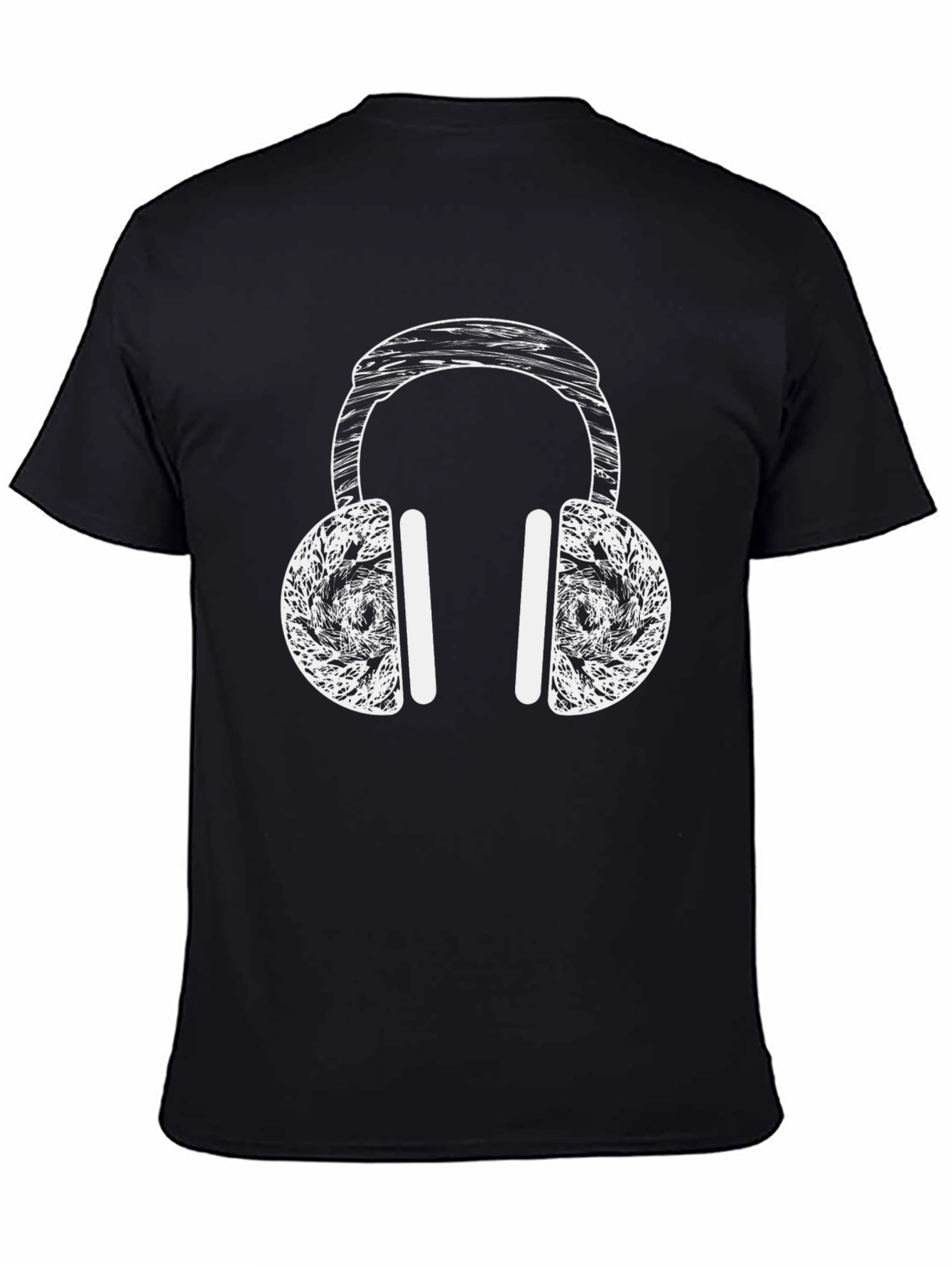 Headphone Graphic T-Shirt - Black