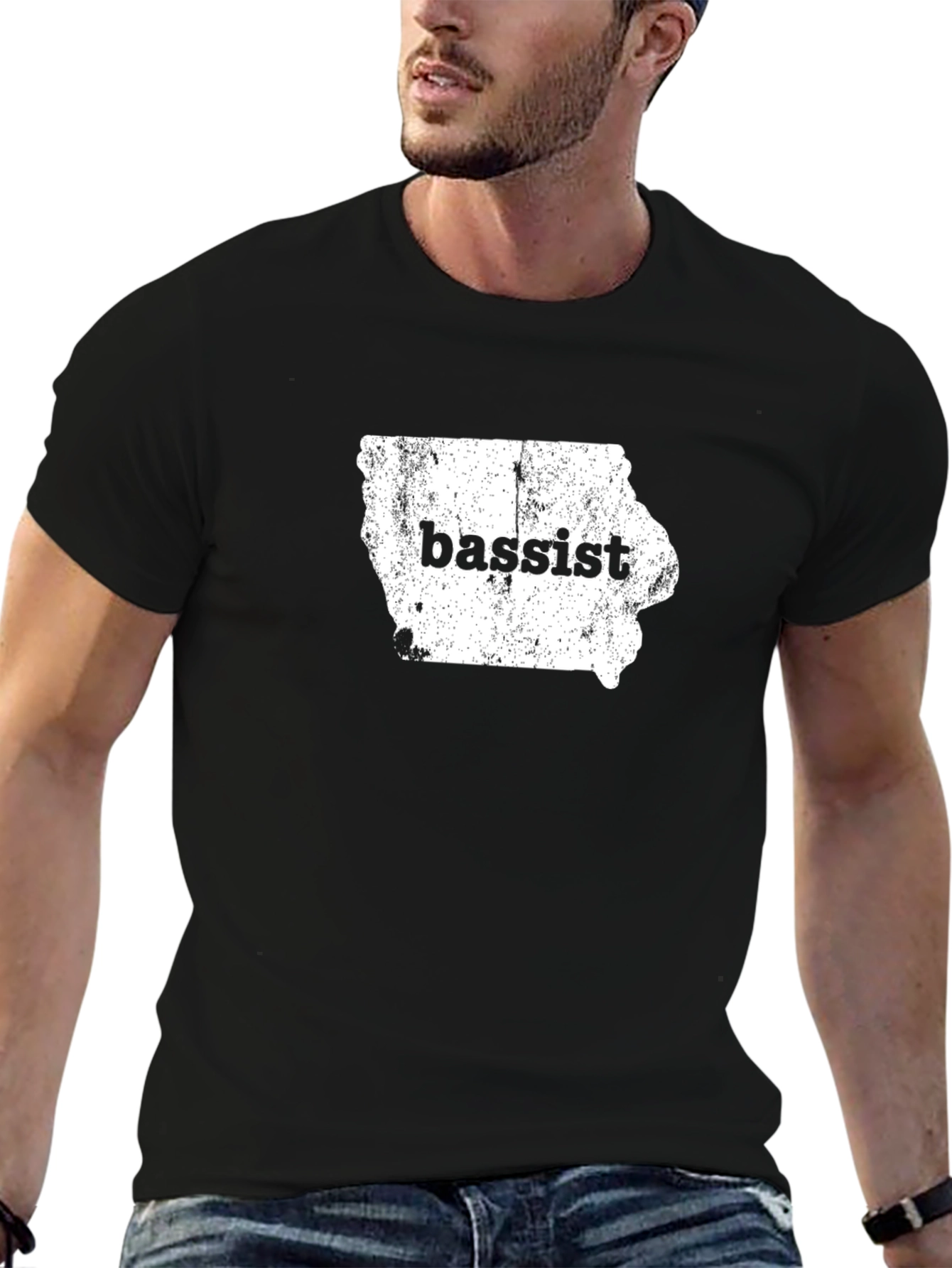 Iowa Bassist Graphic T-Shirt - Musician State Pride