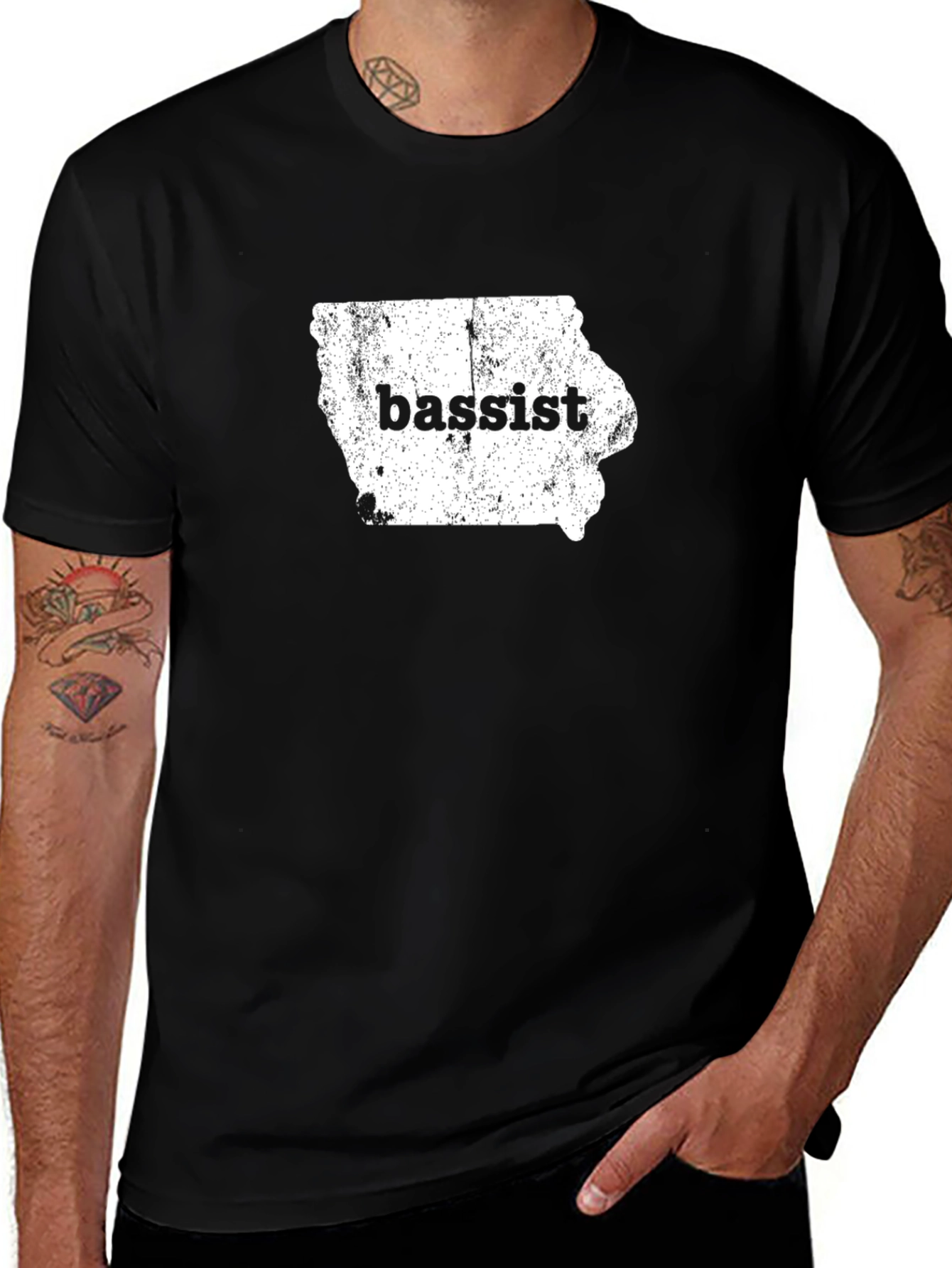 Iowa Bassist Graphic T-Shirt - Musician State Pride