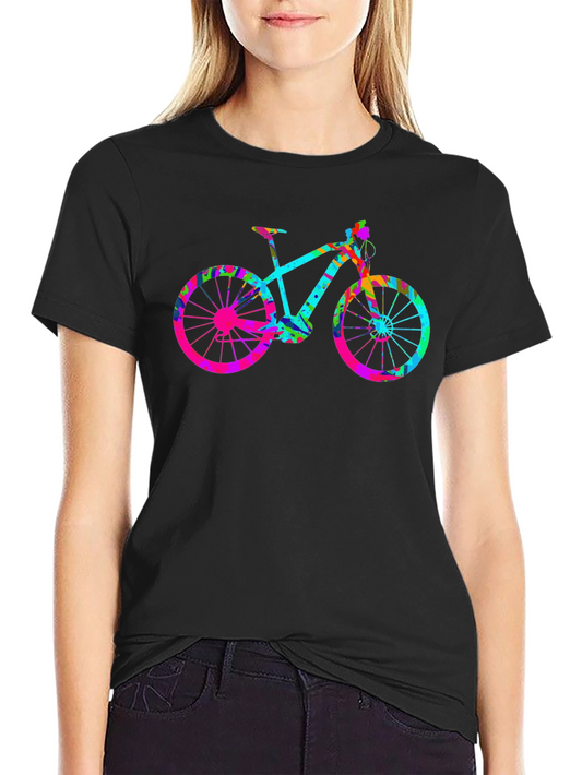 Colorful Bicycle Graphic T-Shirt - Funky Bike Design