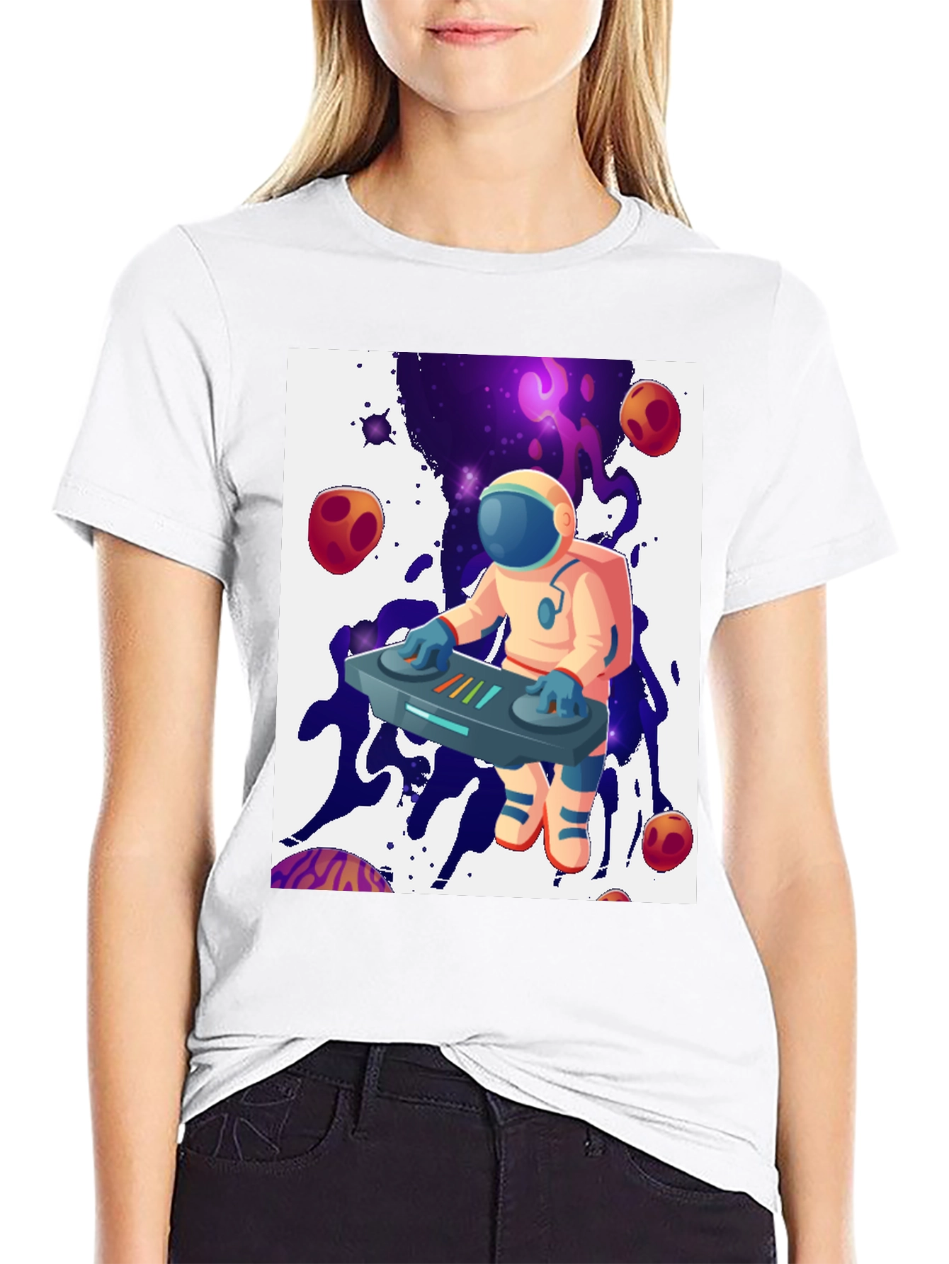 Astronaut DJ Graphic Tee - Cosmic Beats Shirt