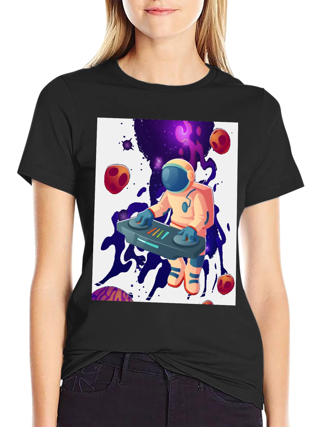 Astronaut DJ Graphic Tee - Cosmic Beats Shirt