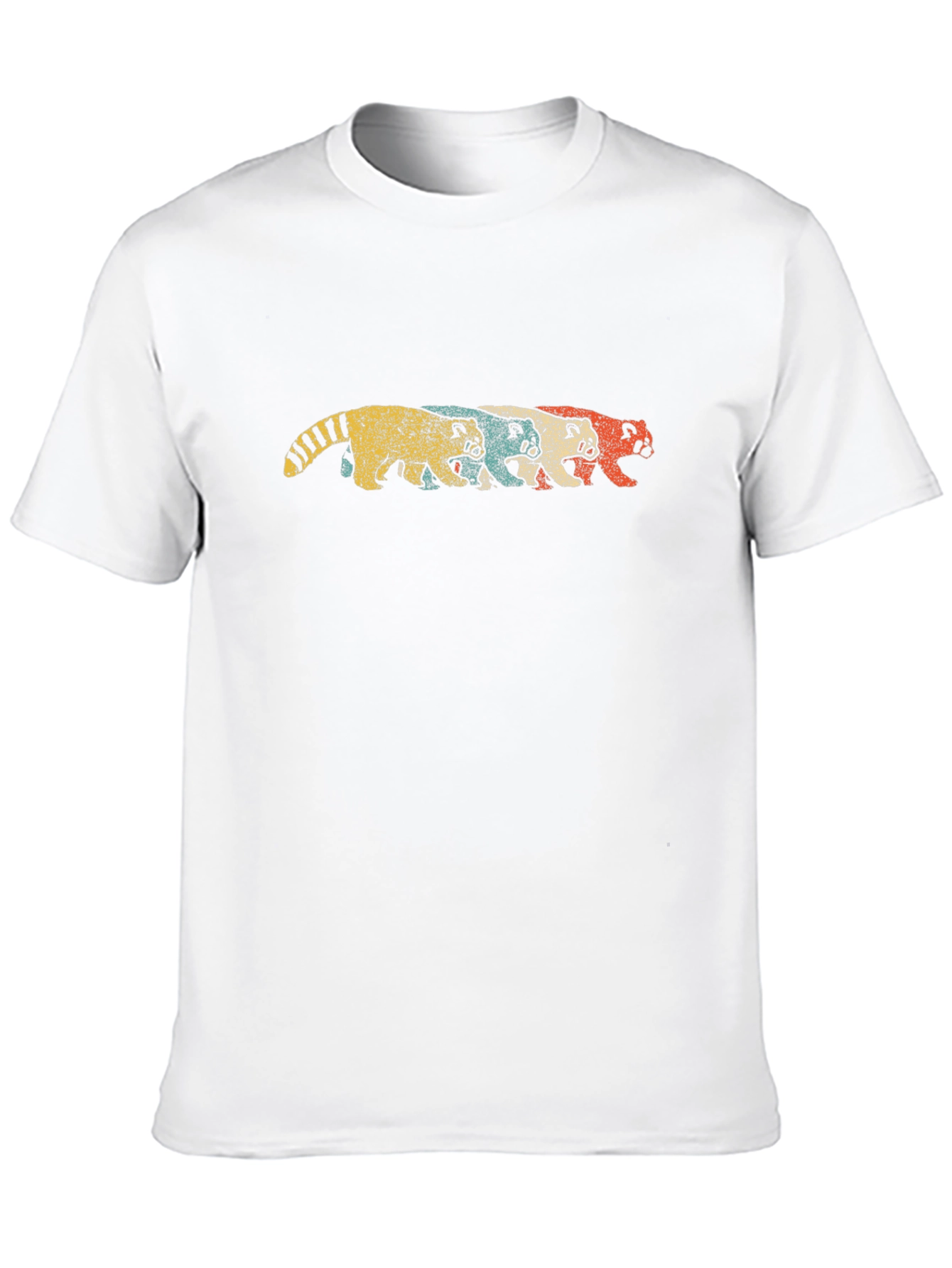 Retro Red Panda Graphic Tee - Black Cotton T-Shirt