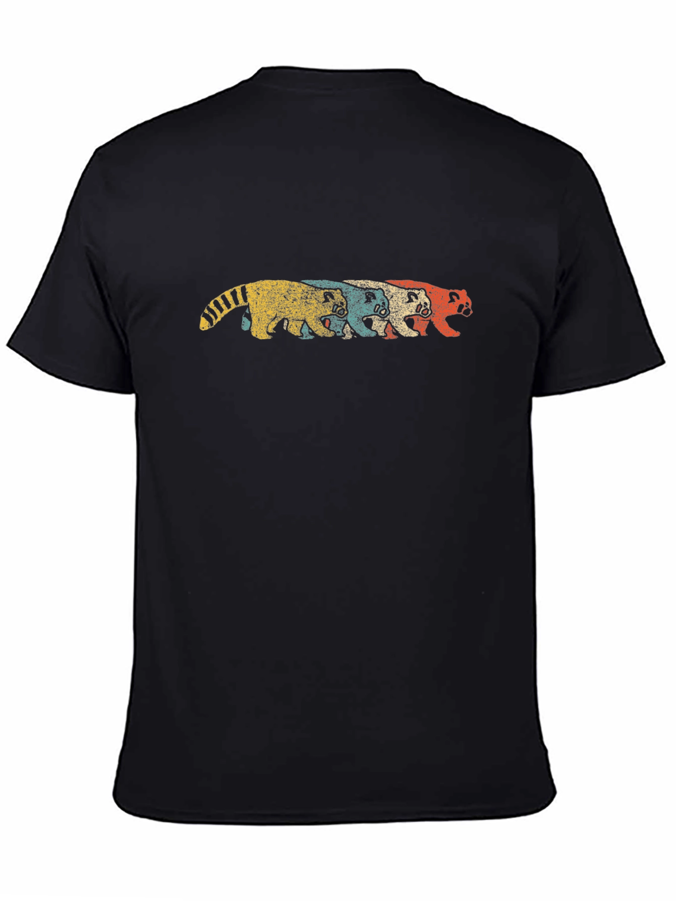 Retro Red Panda Graphic Tee - Black Cotton T-Shirt