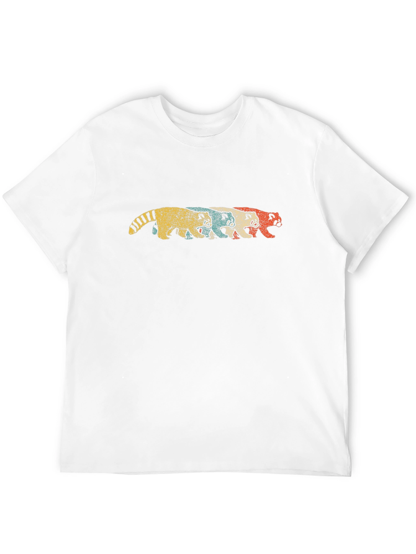 Retro Red Panda Graphic Tee - Black Cotton T-Shirt