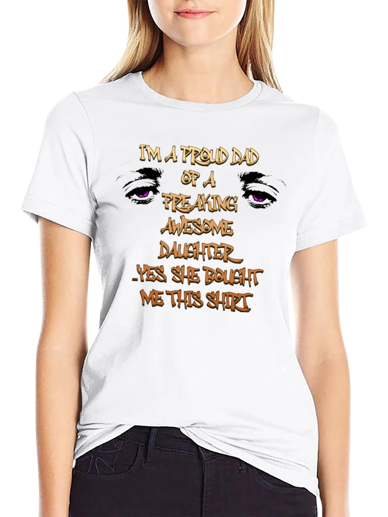 Proud Dad Freaking Awesome Daughter Graphic Tee