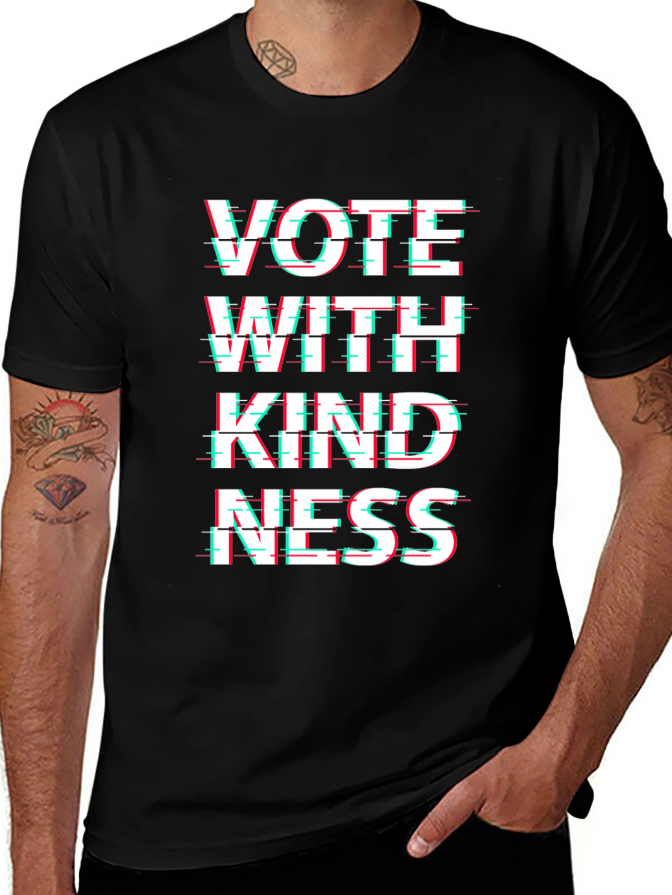 Vote With Kindness Black Graphic T-Shirt
