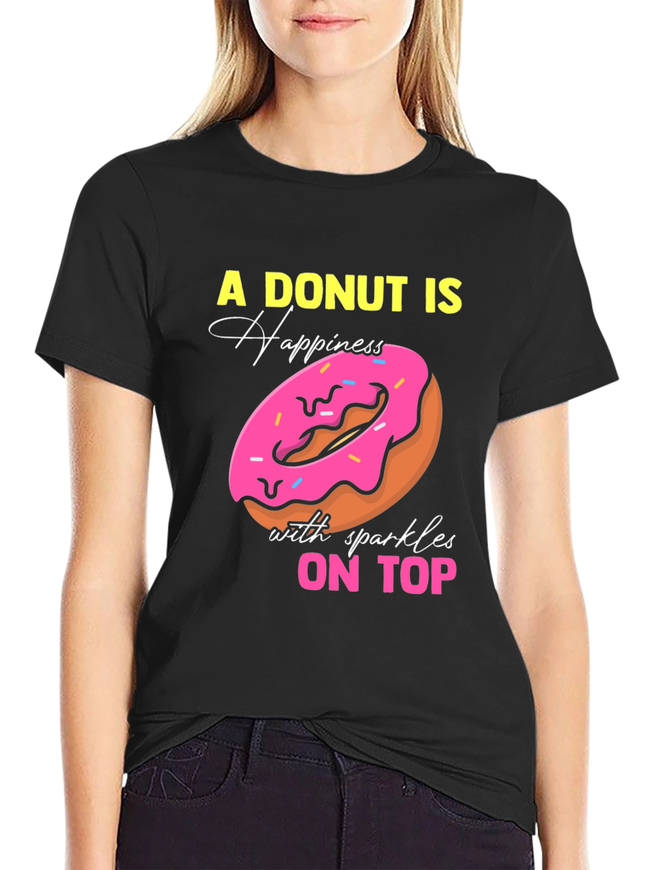 Donut Happiness Graphic Tee - Sweet Treat Shirt
