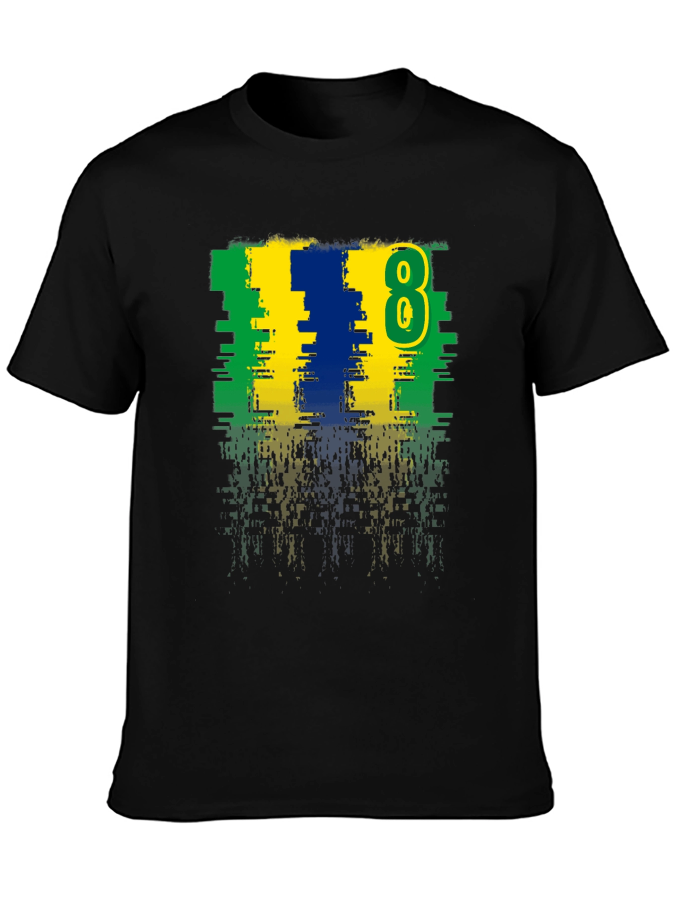 Distressed Number 8 Graphic Tee - Casual Style