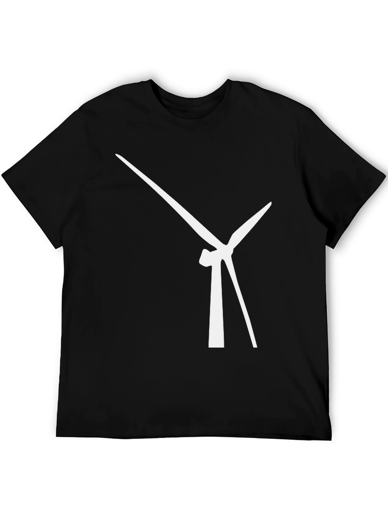 Modern Wind Turbine Graphic Tee - Black