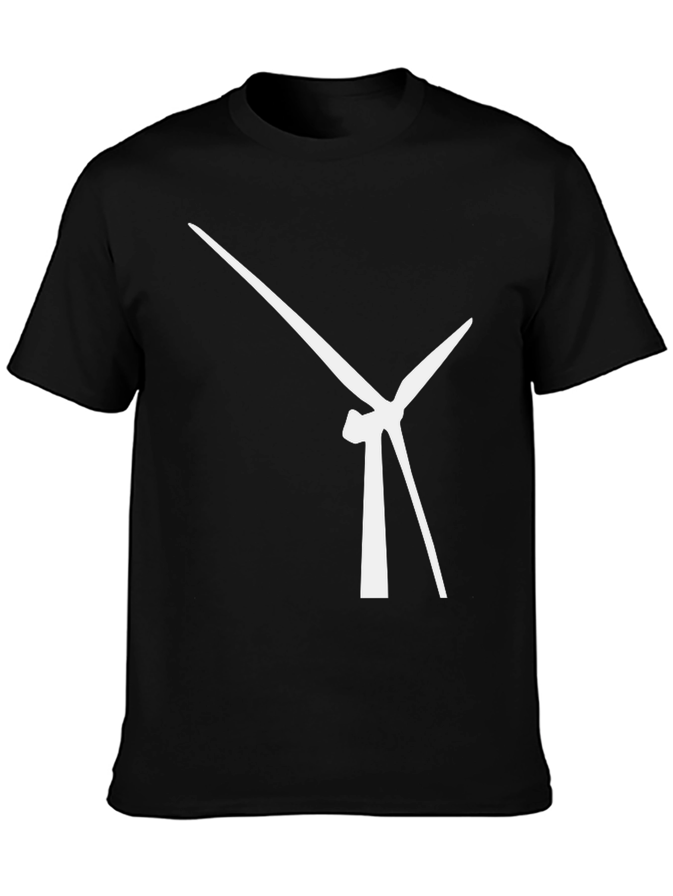 Modern Wind Turbine Graphic Tee - Black