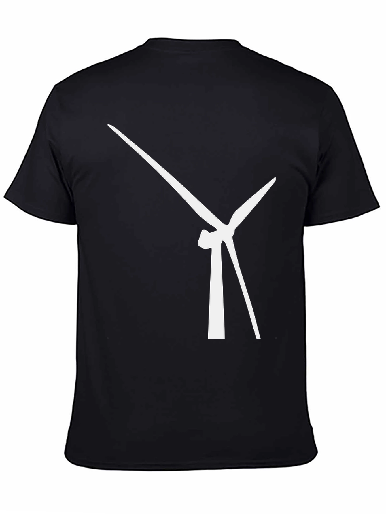 Modern Wind Turbine Graphic Tee - Black