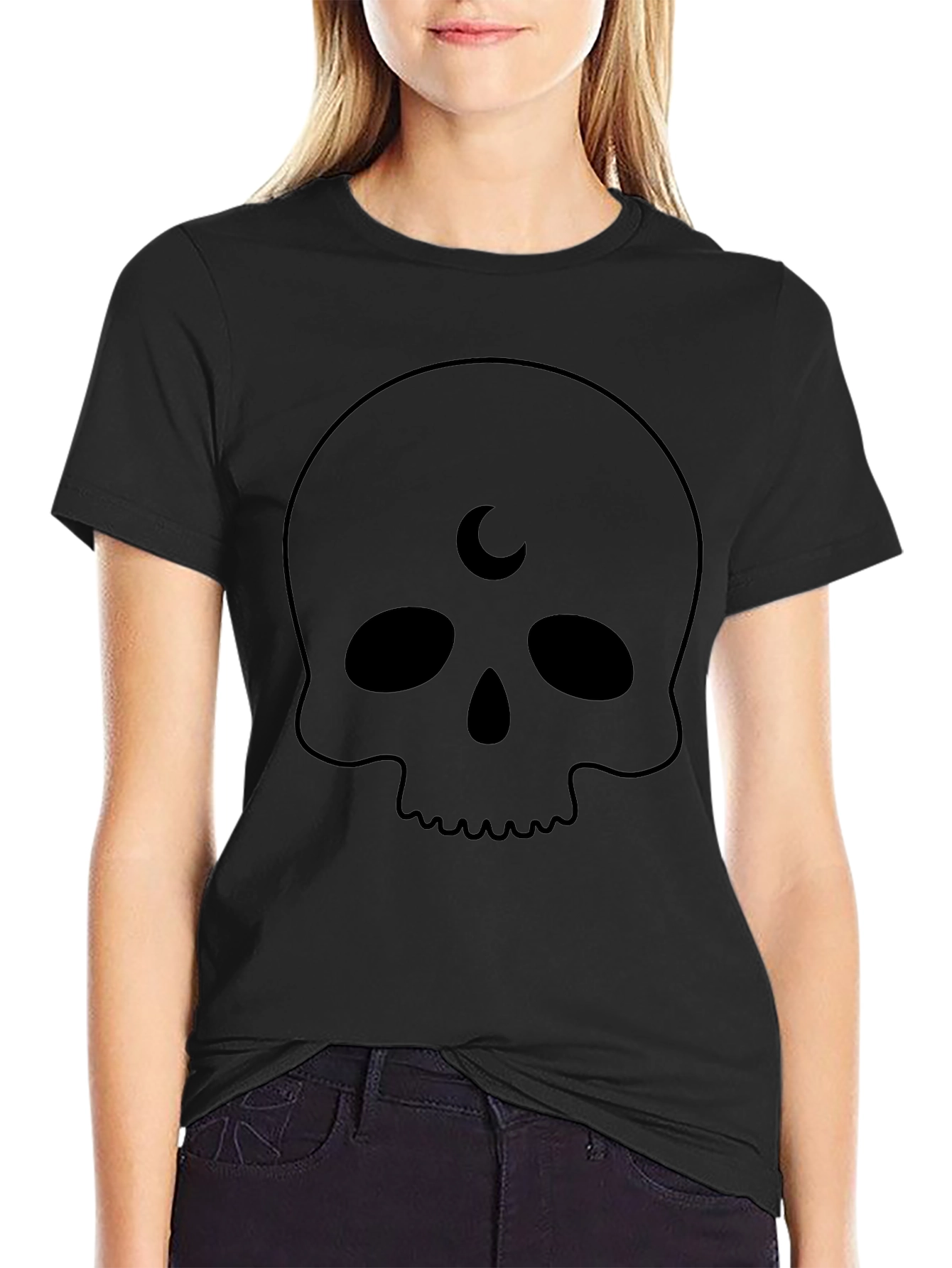 Skull Moon T-Shirt - Gothic Style
