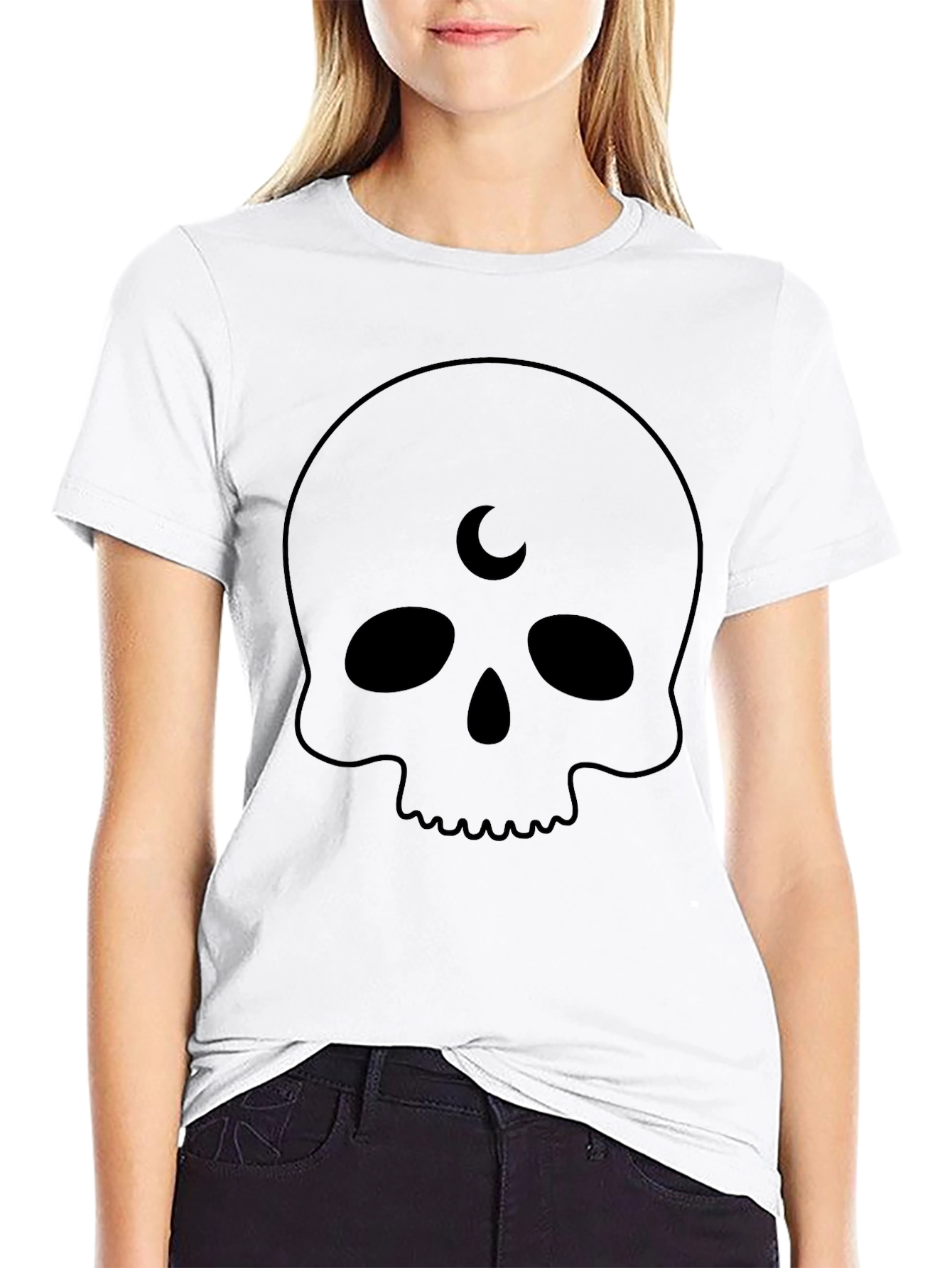 Skull Moon T-Shirt - Gothic Style