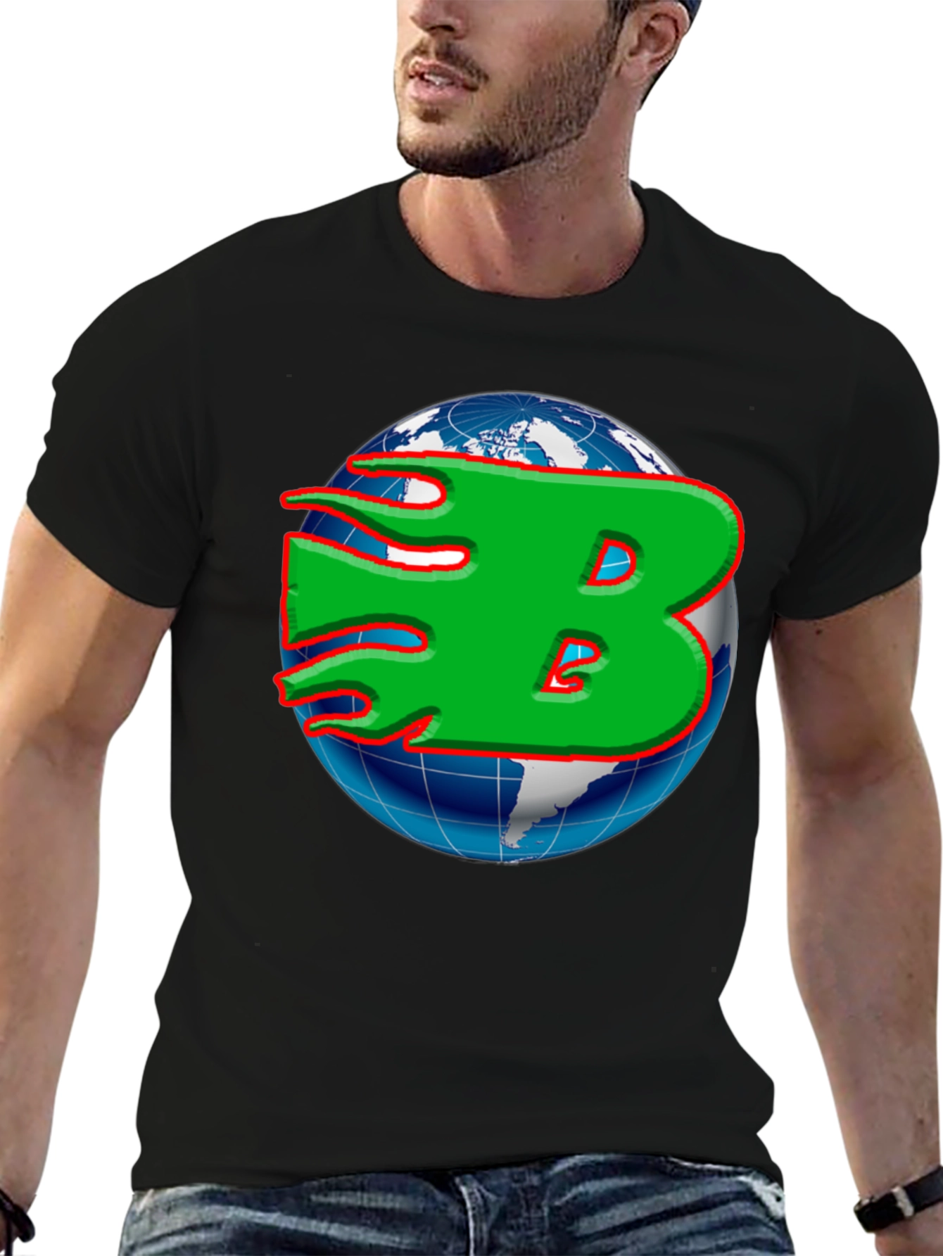 Globe B Graphic T-Shirt - Stylish Mens Tee