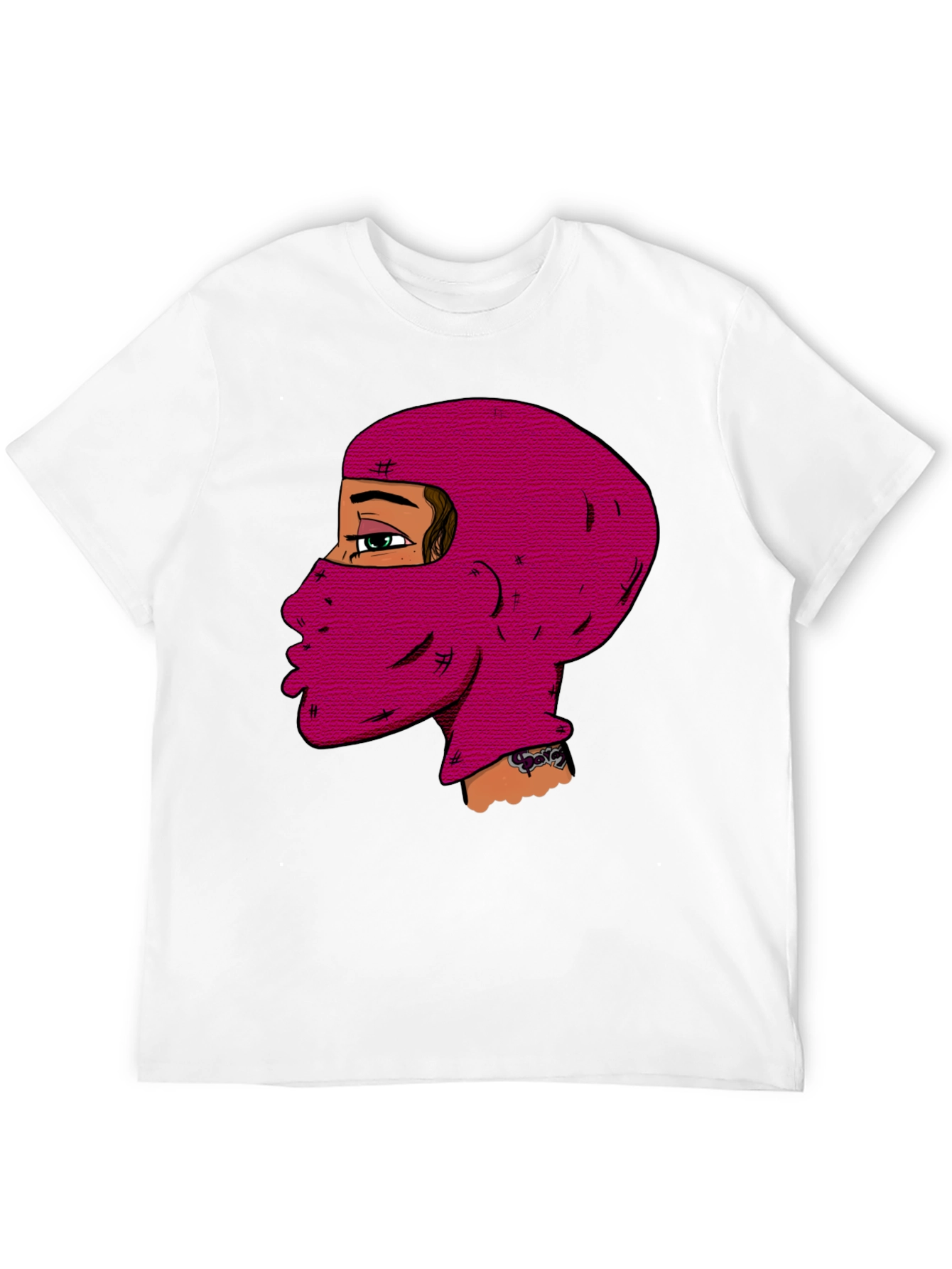 Unique Balaclava Graphic Tee - Black