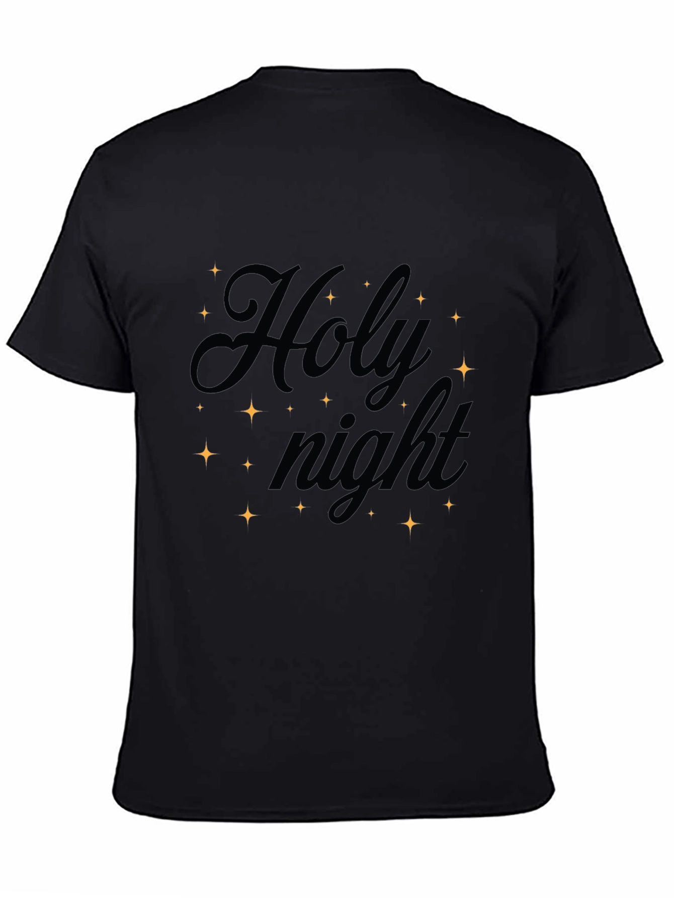 Holy Night Graphic Tee - Black Christmas T-Shirt