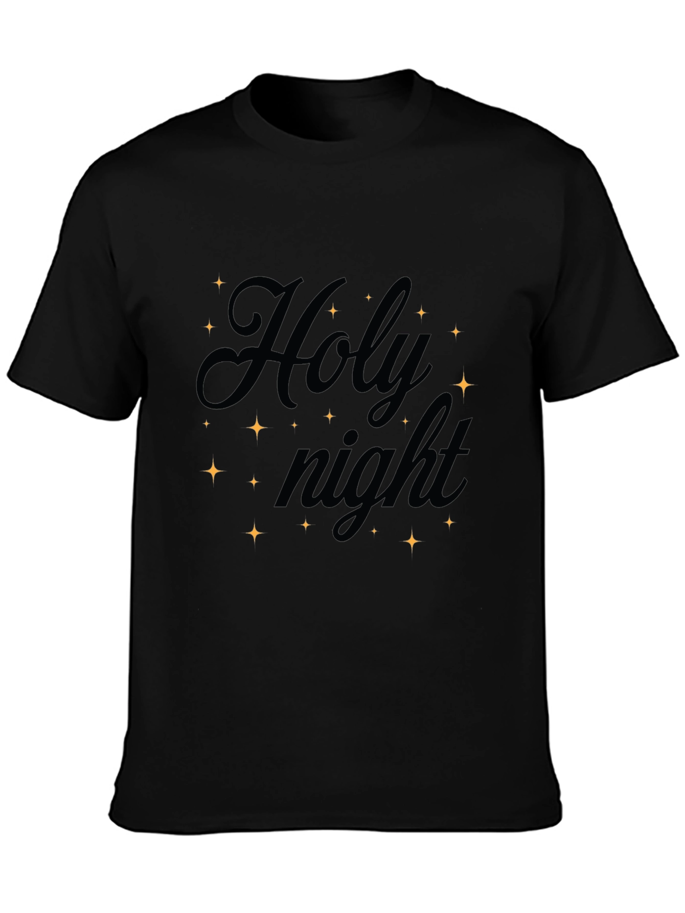 Holy Night Graphic Tee - Black Christmas T-Shirt