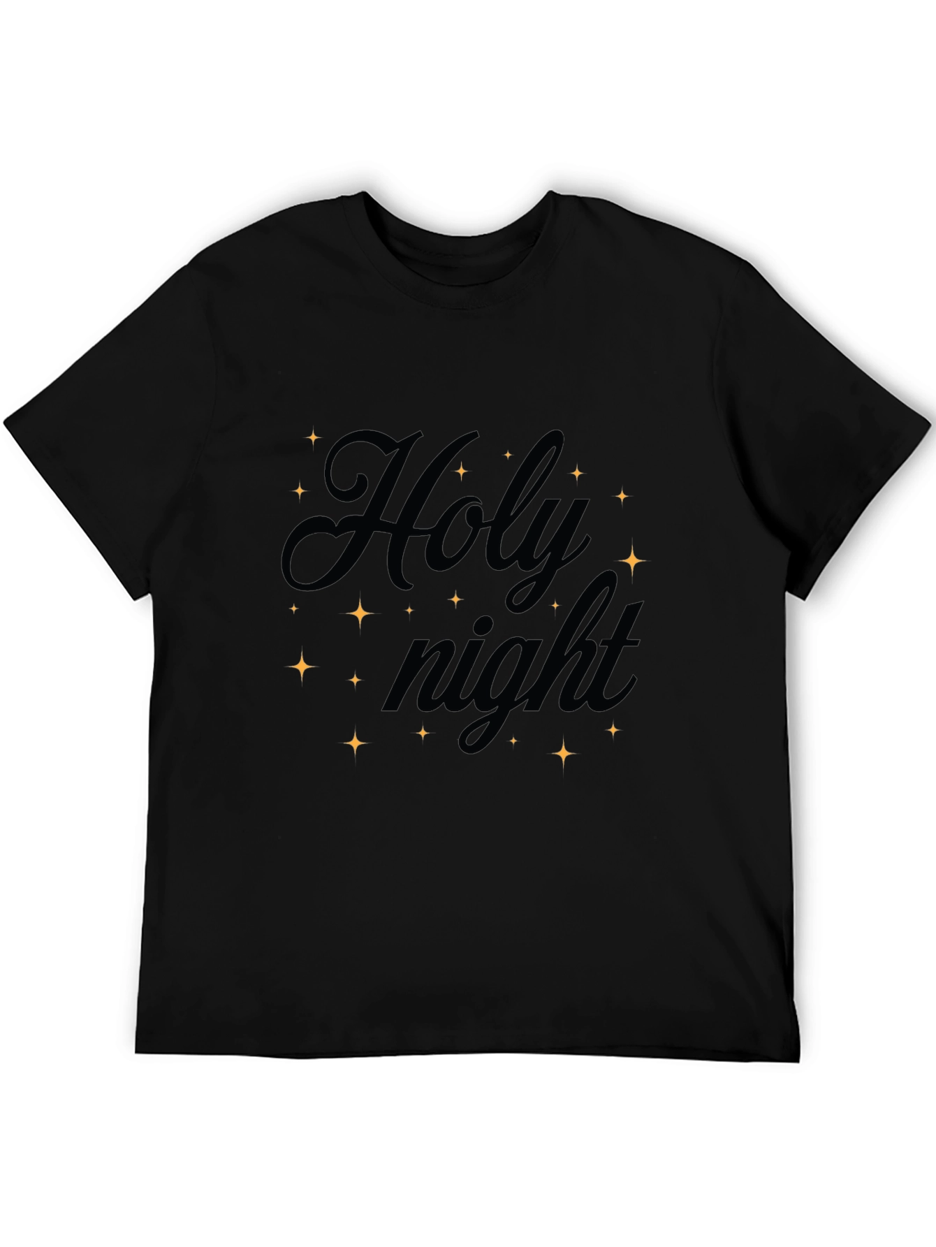 Holy Night Graphic Tee - Black Christmas T-Shirt