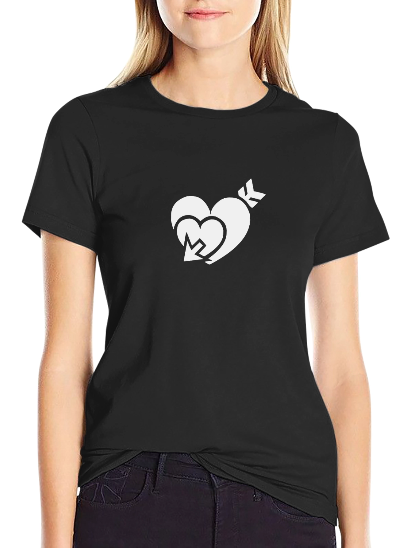 Heart & Arrow Graphic Black T-Shirt