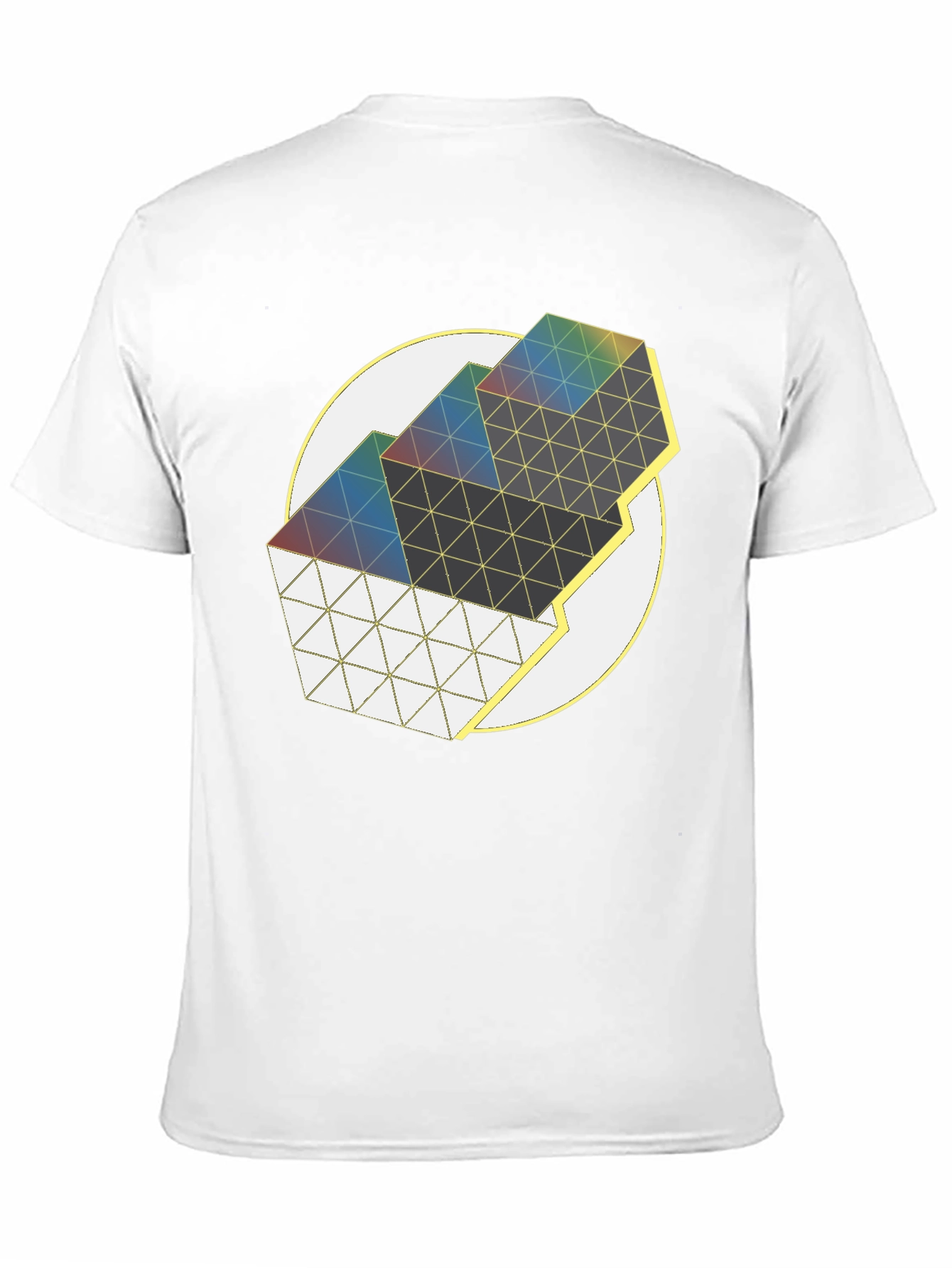 Geometric Prism Graphic Tee - Modern Art Shirt
