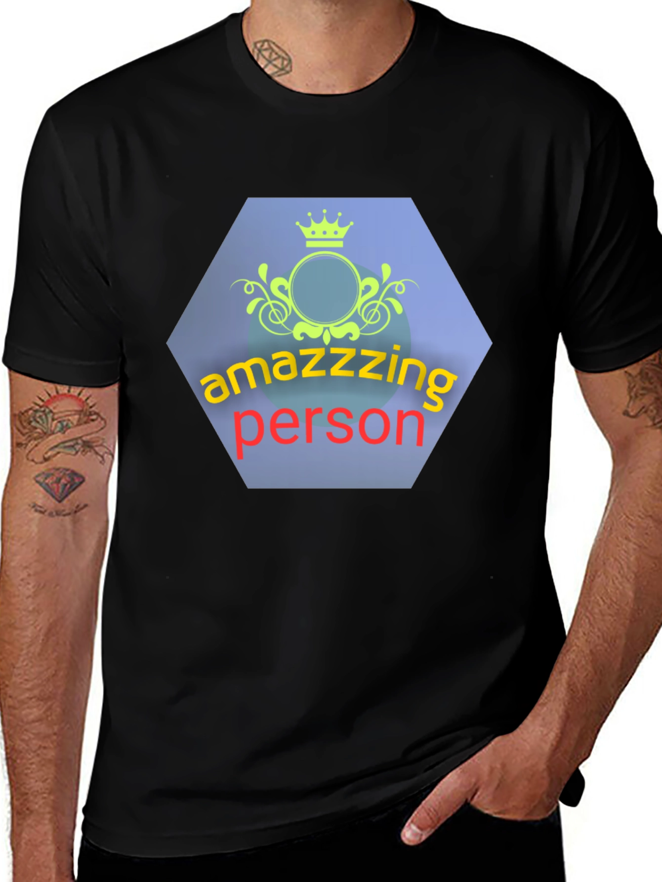 Amazzzing Person Graphic Tee - Black