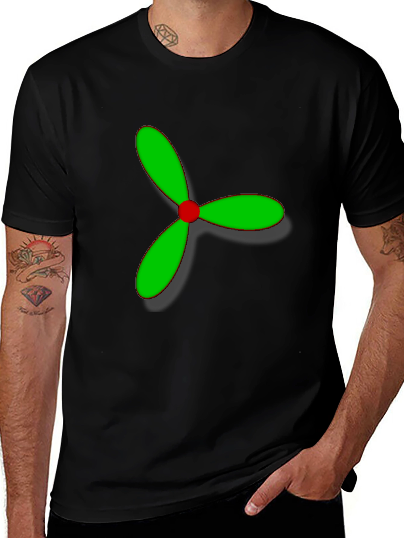 Propeller Graphic Tee - Modern Design Black T-Shirt