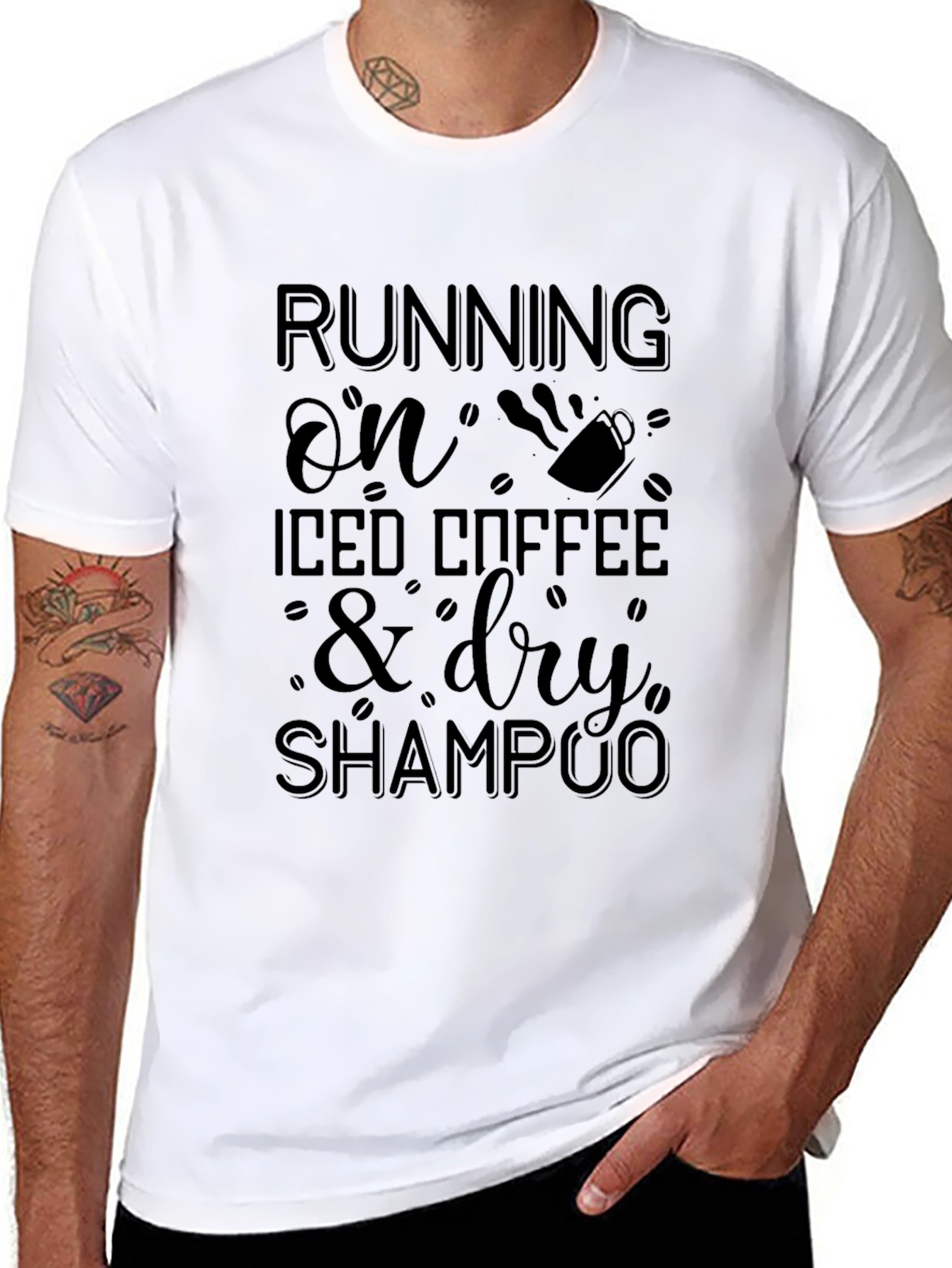 Running On Iced Coffee & Dry Shampoo Graphic T-Shirt