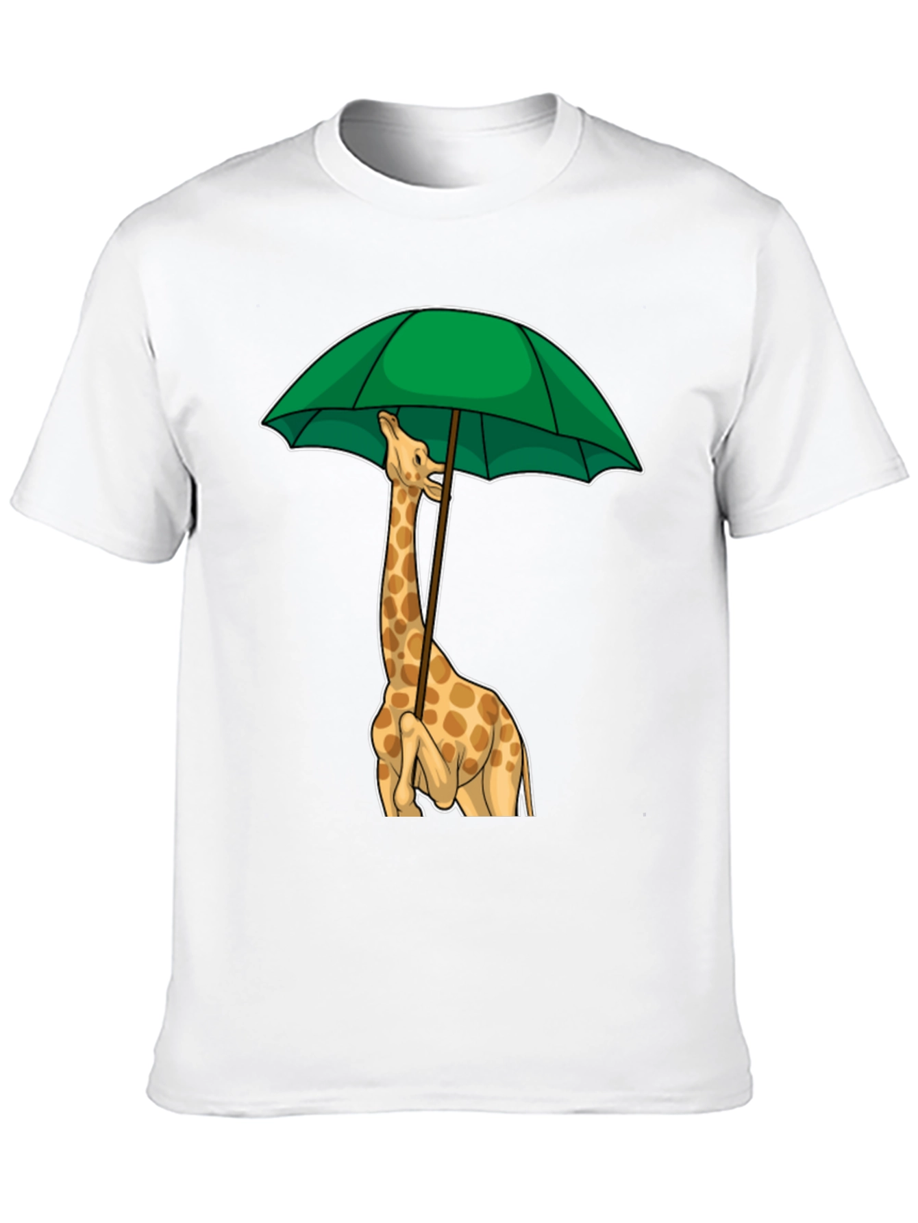 Giraffe Umbrella Graphic Tee - Unique Animal T-Shirt