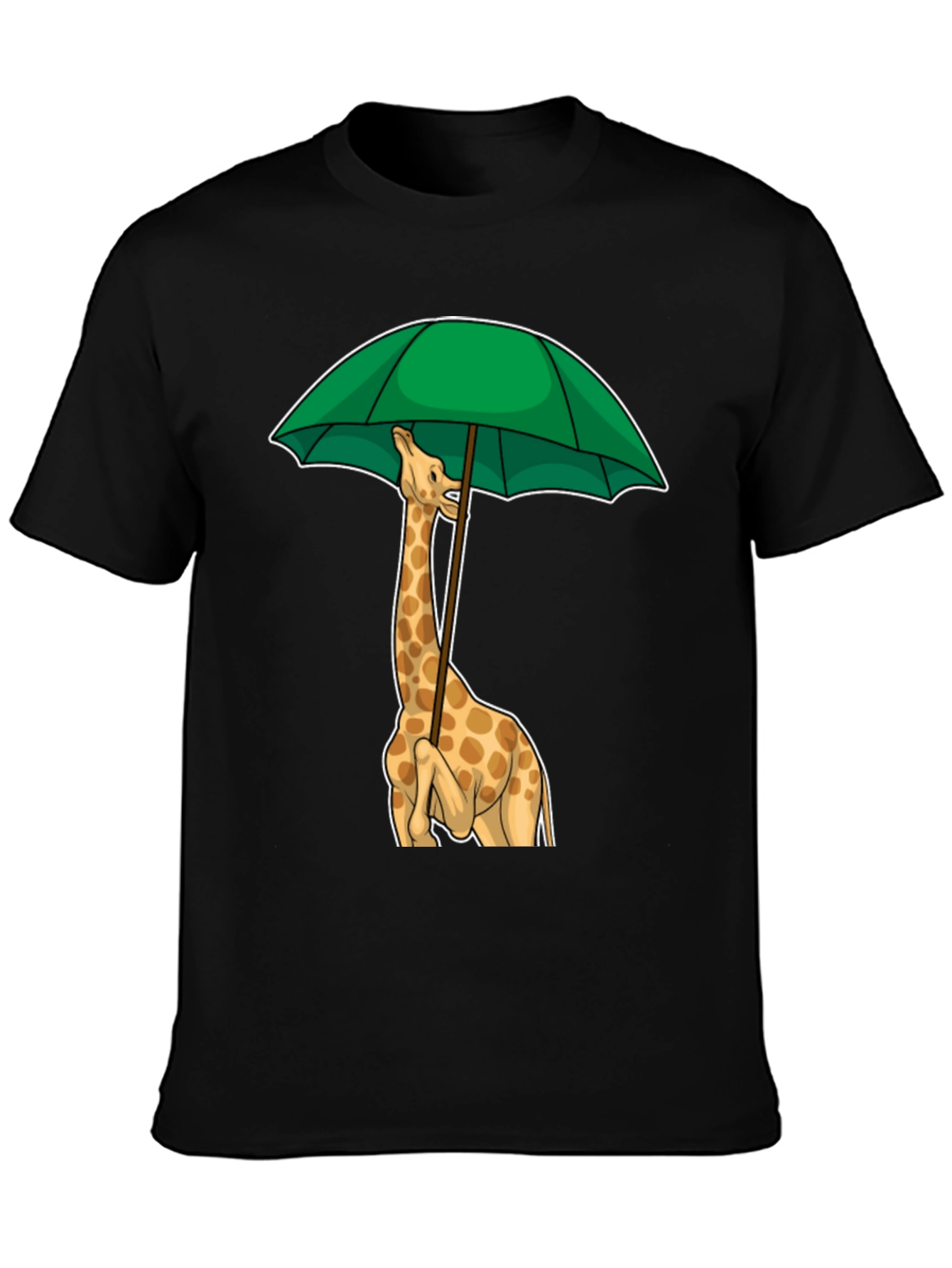 Giraffe Umbrella Graphic Tee - Unique Animal T-Shirt