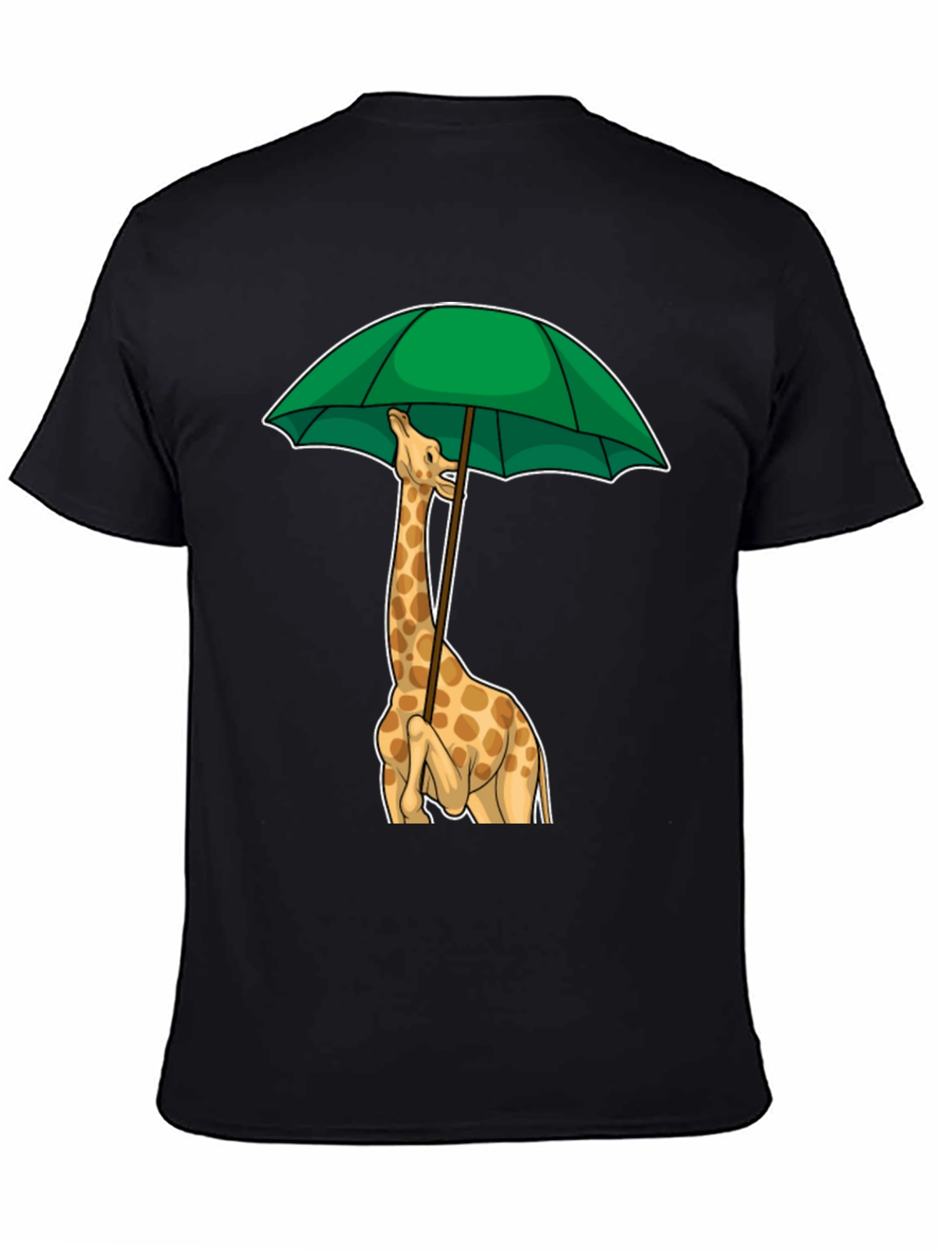 Giraffe Umbrella Graphic Tee - Unique Animal T-Shirt