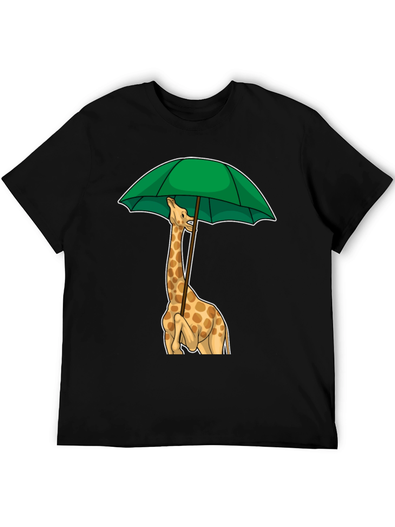 Giraffe Umbrella Graphic Tee - Unique Animal T-Shirt