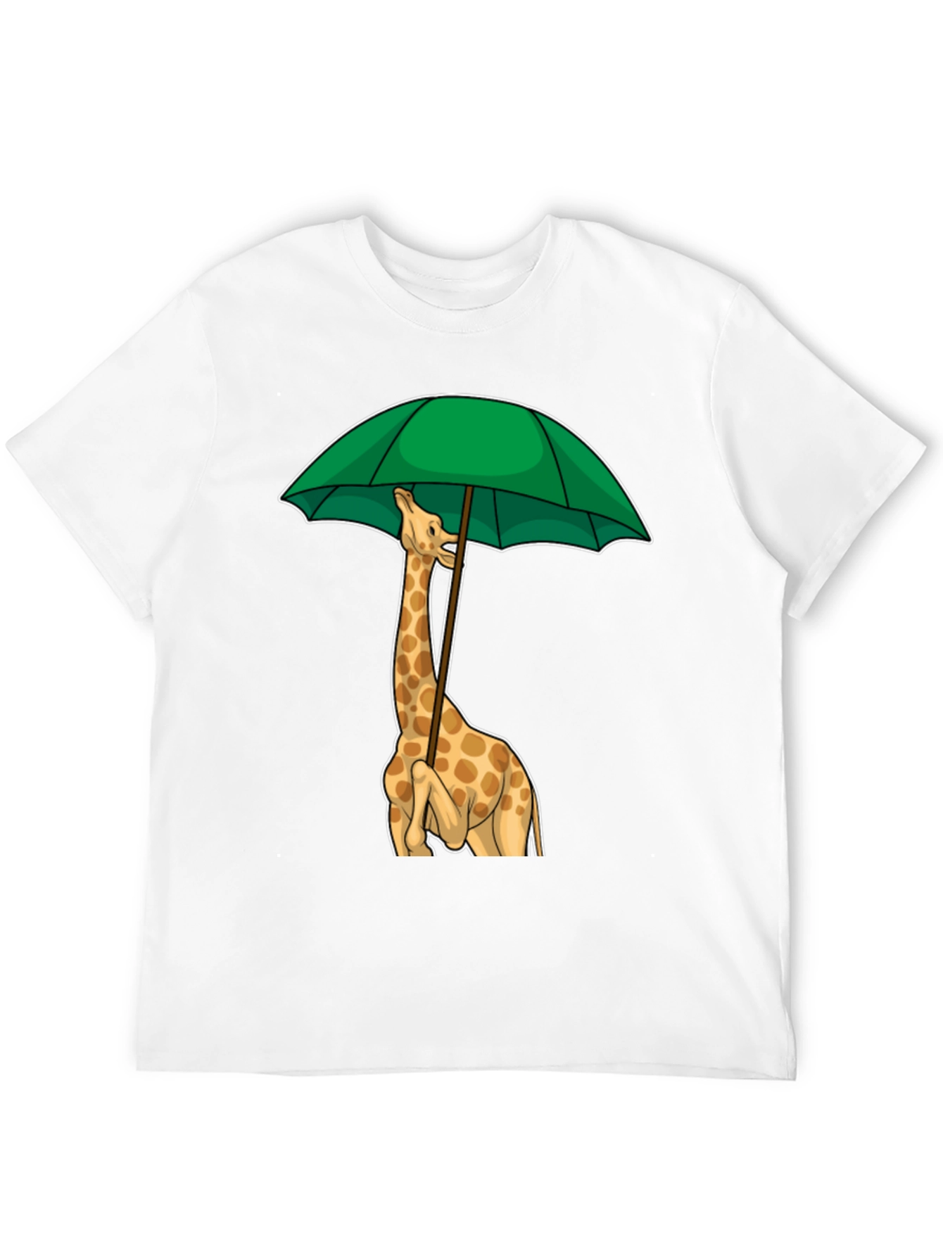 Giraffe Umbrella Graphic Tee - Unique Animal T-Shirt
