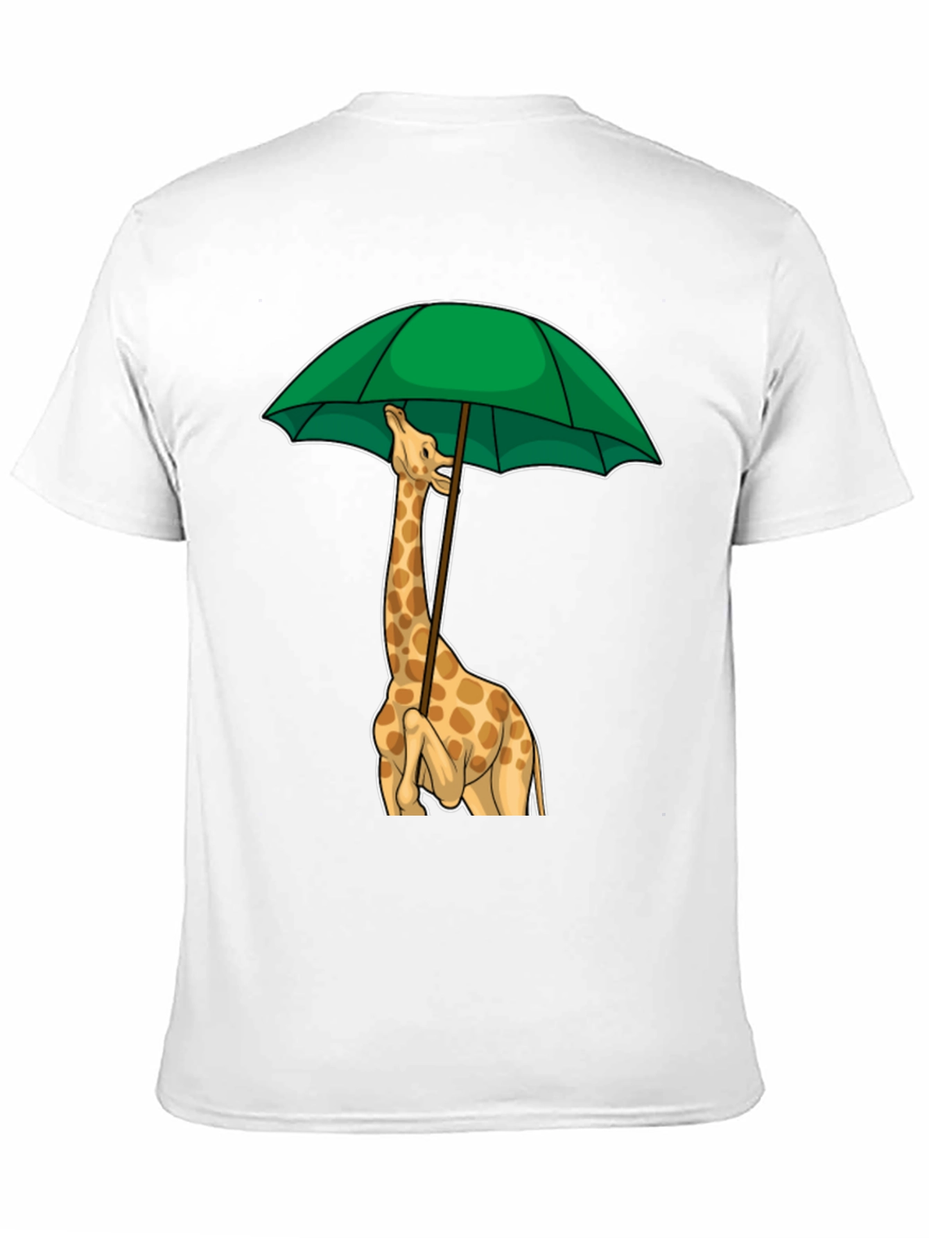 Giraffe Umbrella Graphic Tee - Unique Animal T-Shirt