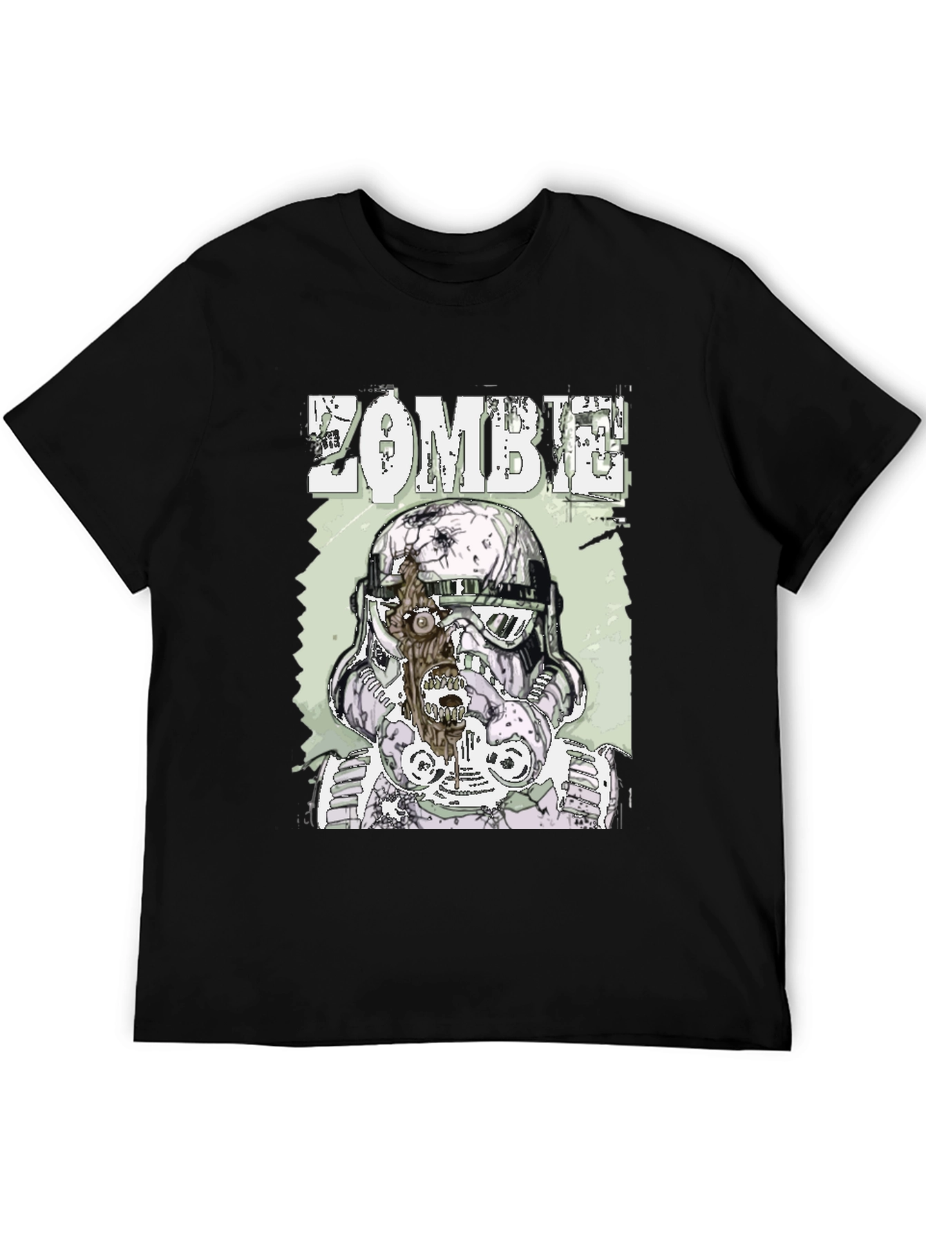 Zombie Trooper Graphic Tee - Black Cotton T-Shirt