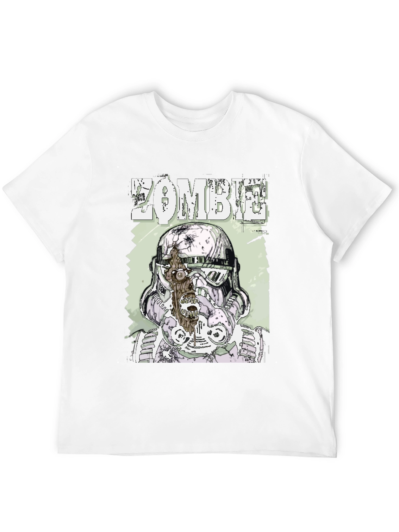 Zombie Trooper Graphic Tee - Black Cotton T-Shirt