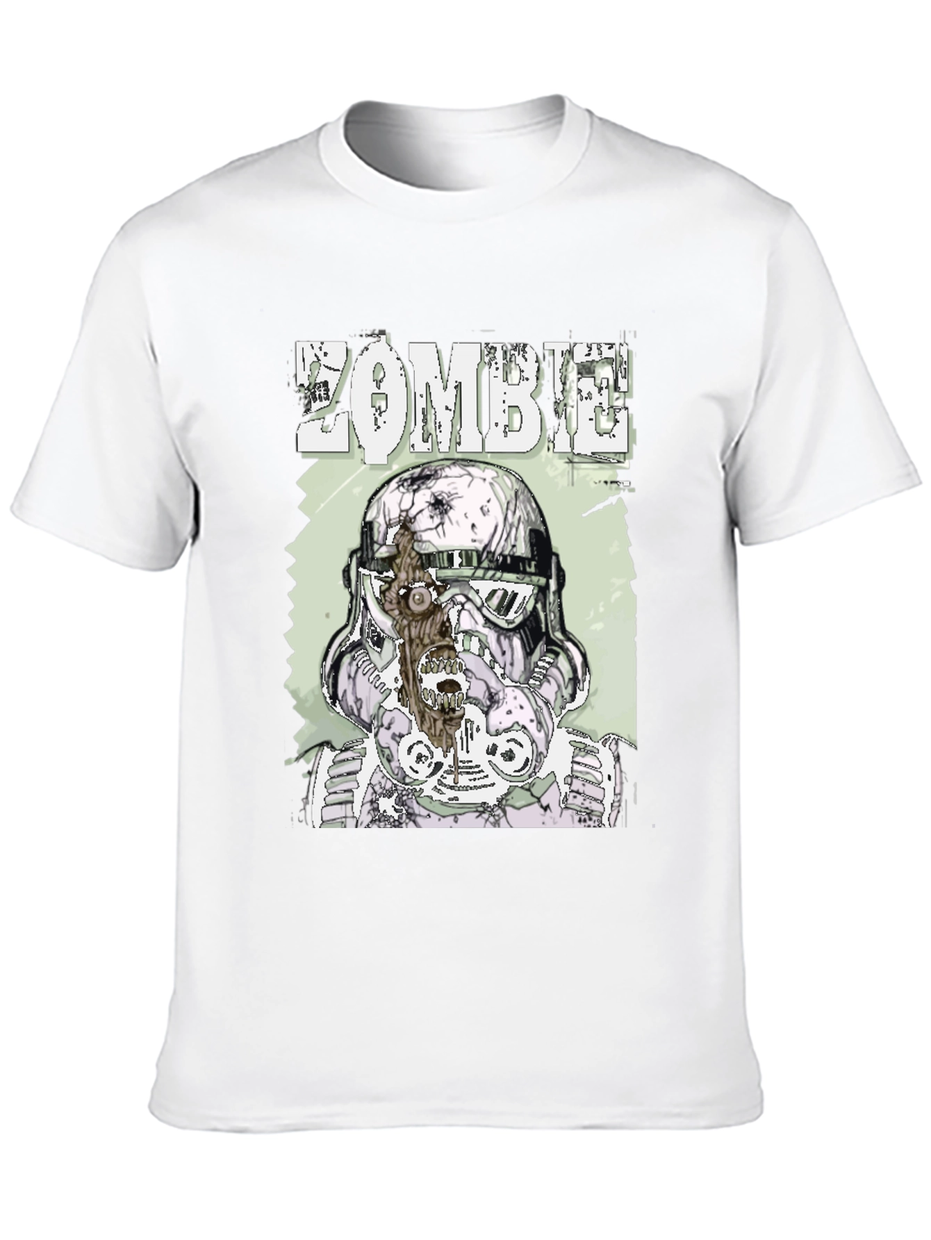 Zombie Trooper Graphic Tee - Black Cotton T-Shirt