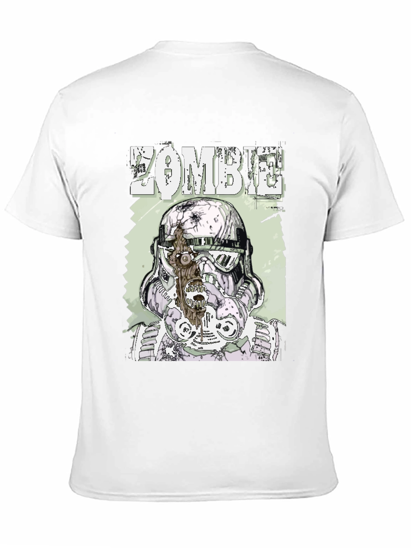 Zombie Trooper Graphic Tee - Black Cotton T-Shirt