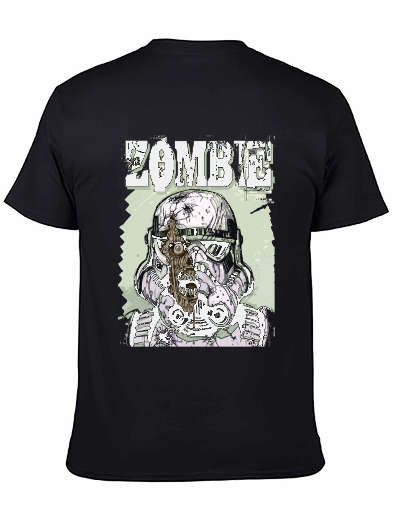 Zombie Trooper Graphic Tee - Black Cotton T-Shirt