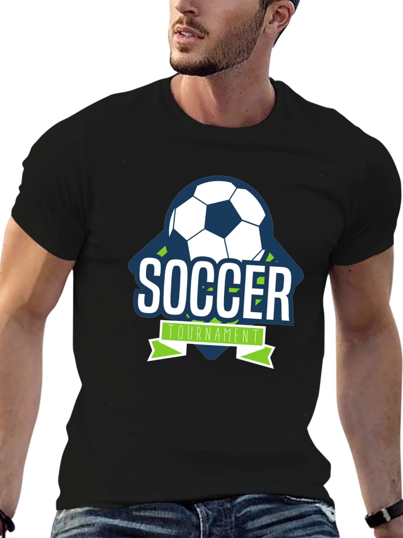 Soccer Tournament Graphic Tee - Black Short Sleeve