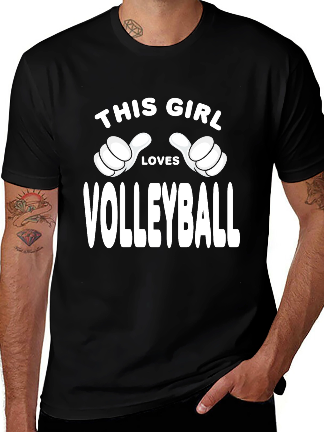 Volleyball Lovers Black T-Shirt
