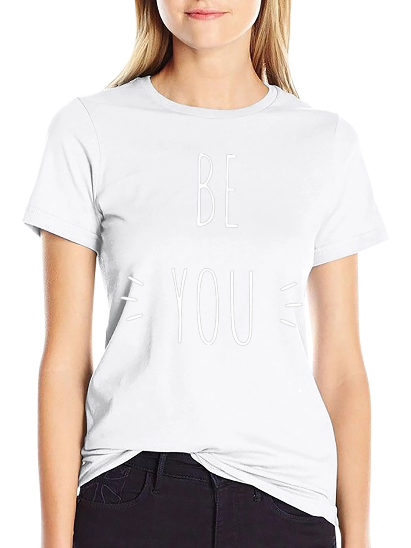 Be You Graphic Tee - Black Crewneck T-Shirt