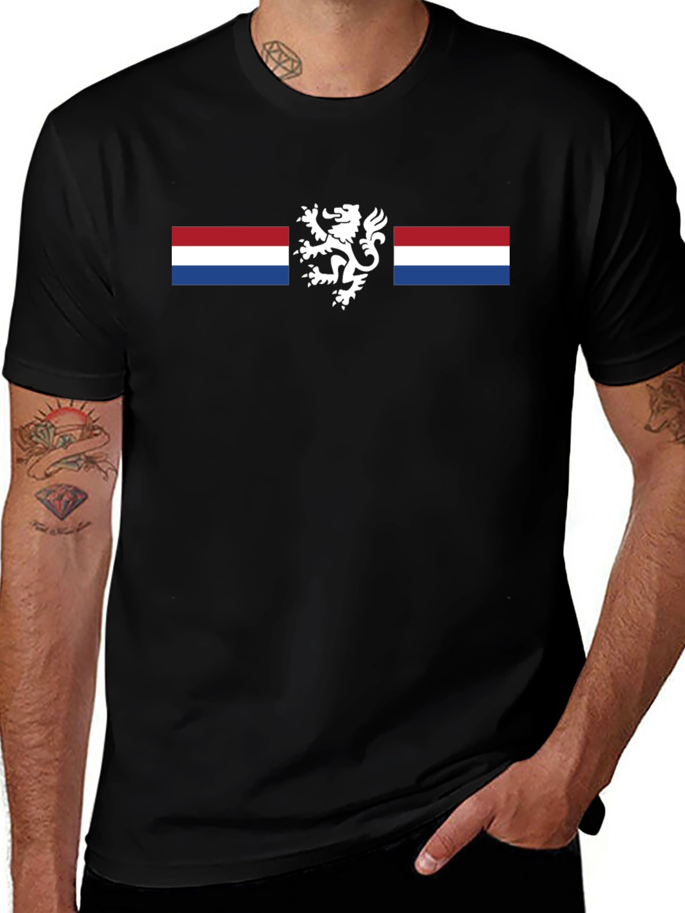 Netherlands Lion Black T-Shirt