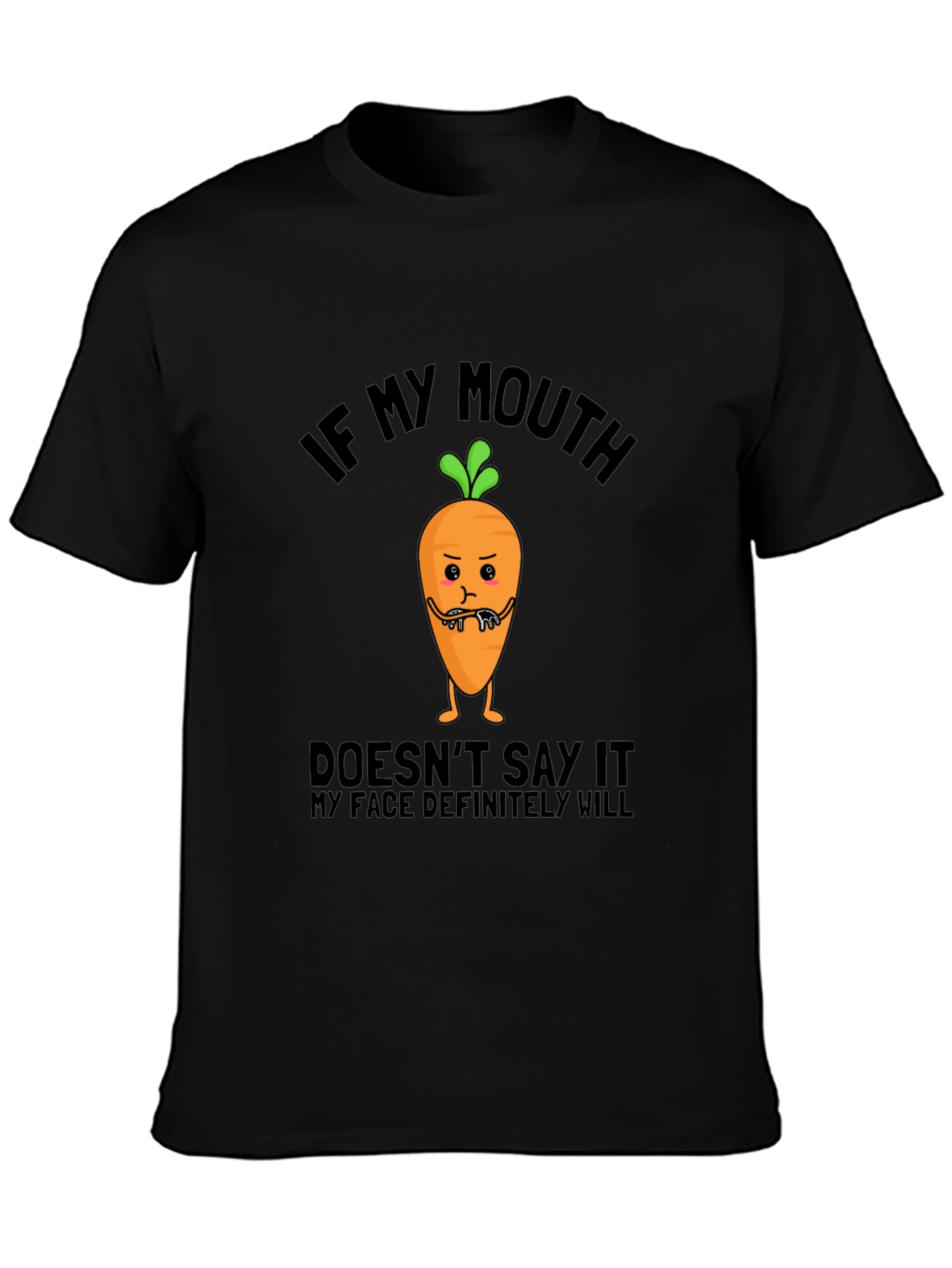 Sarcastic Carrot Graphic Tee - Funny Expression T-Shirt