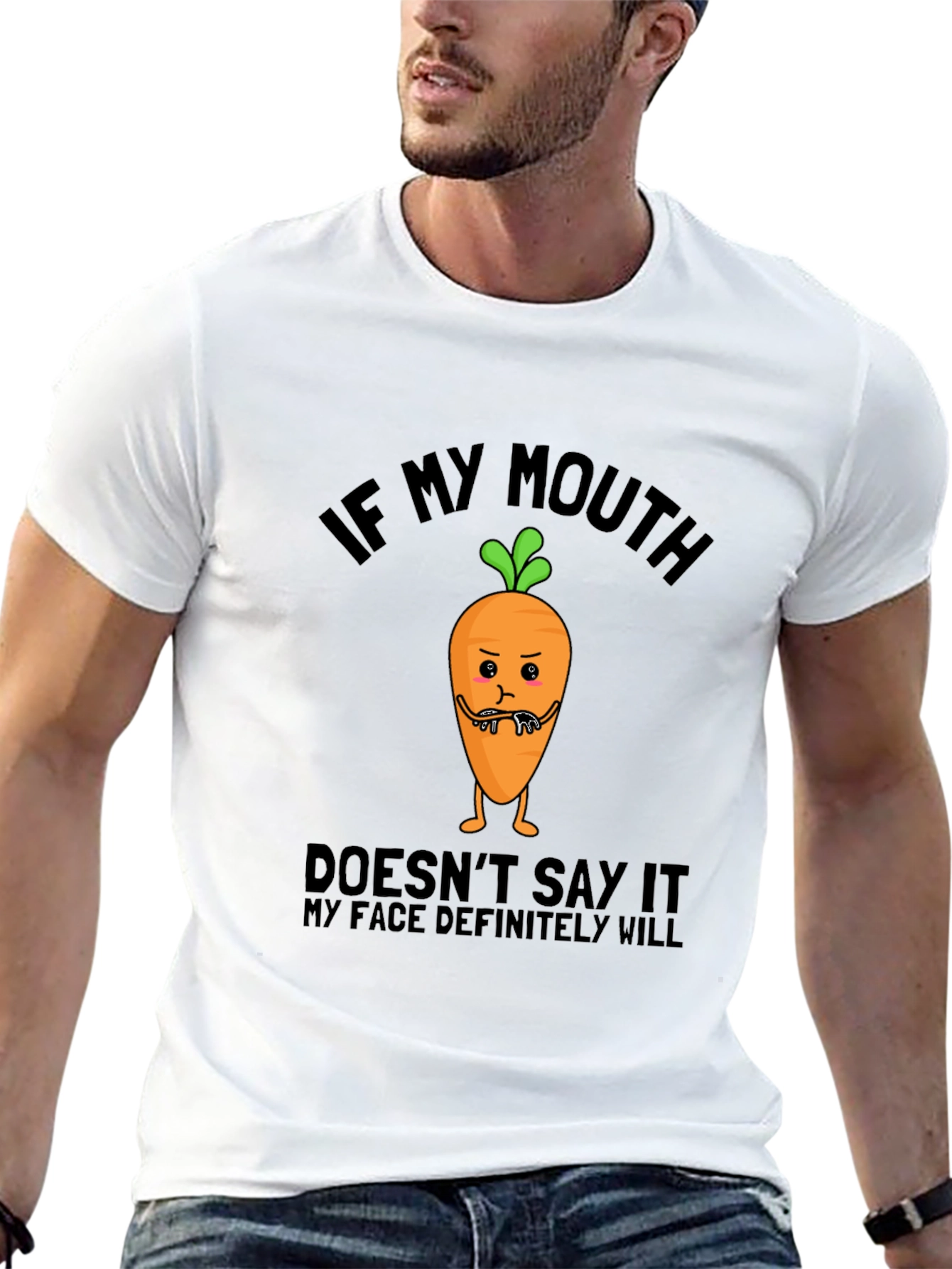 Sarcastic Carrot Graphic Tee - Funny Expression T-Shirt