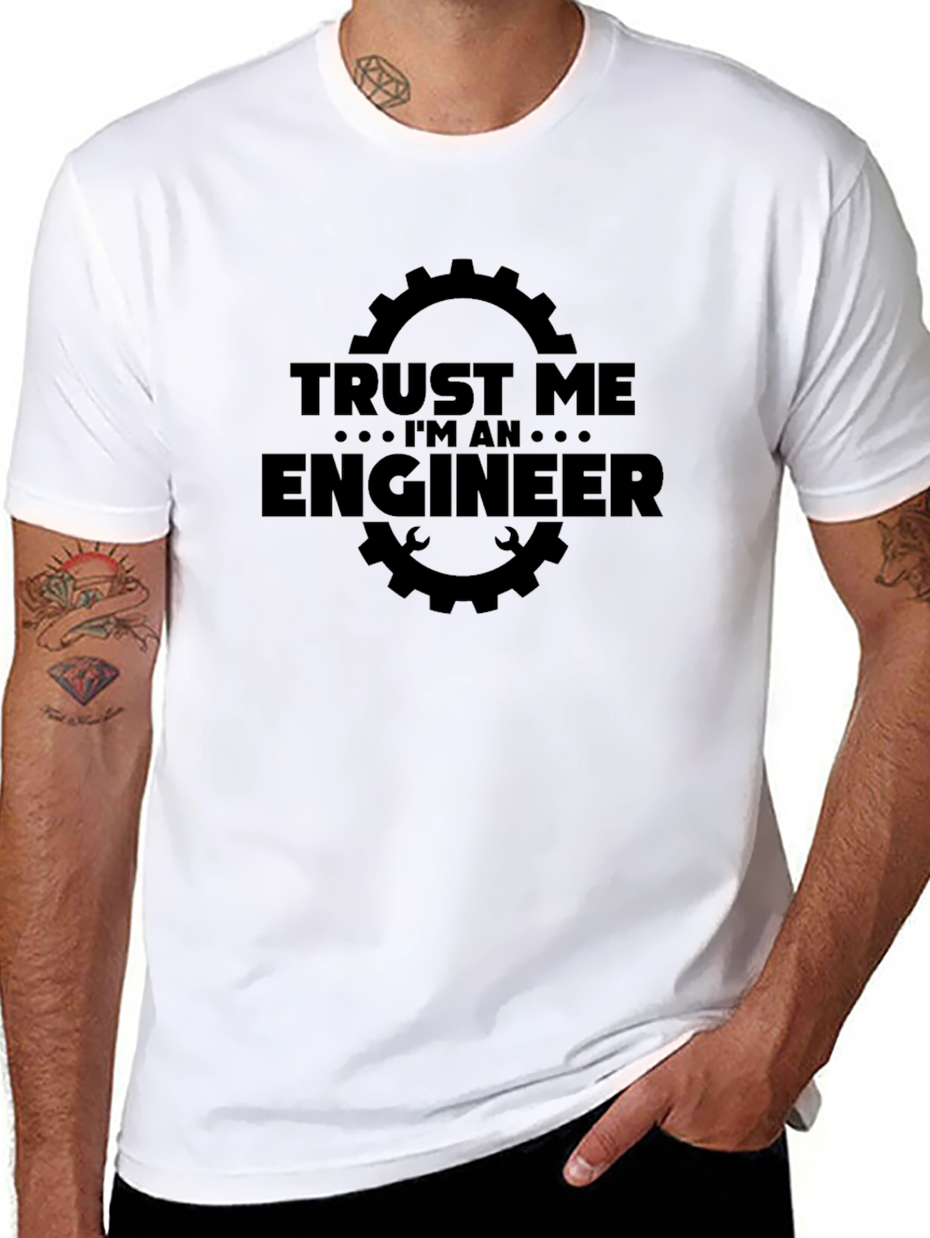 Trust Me Im An Engineer Black T-Shirt