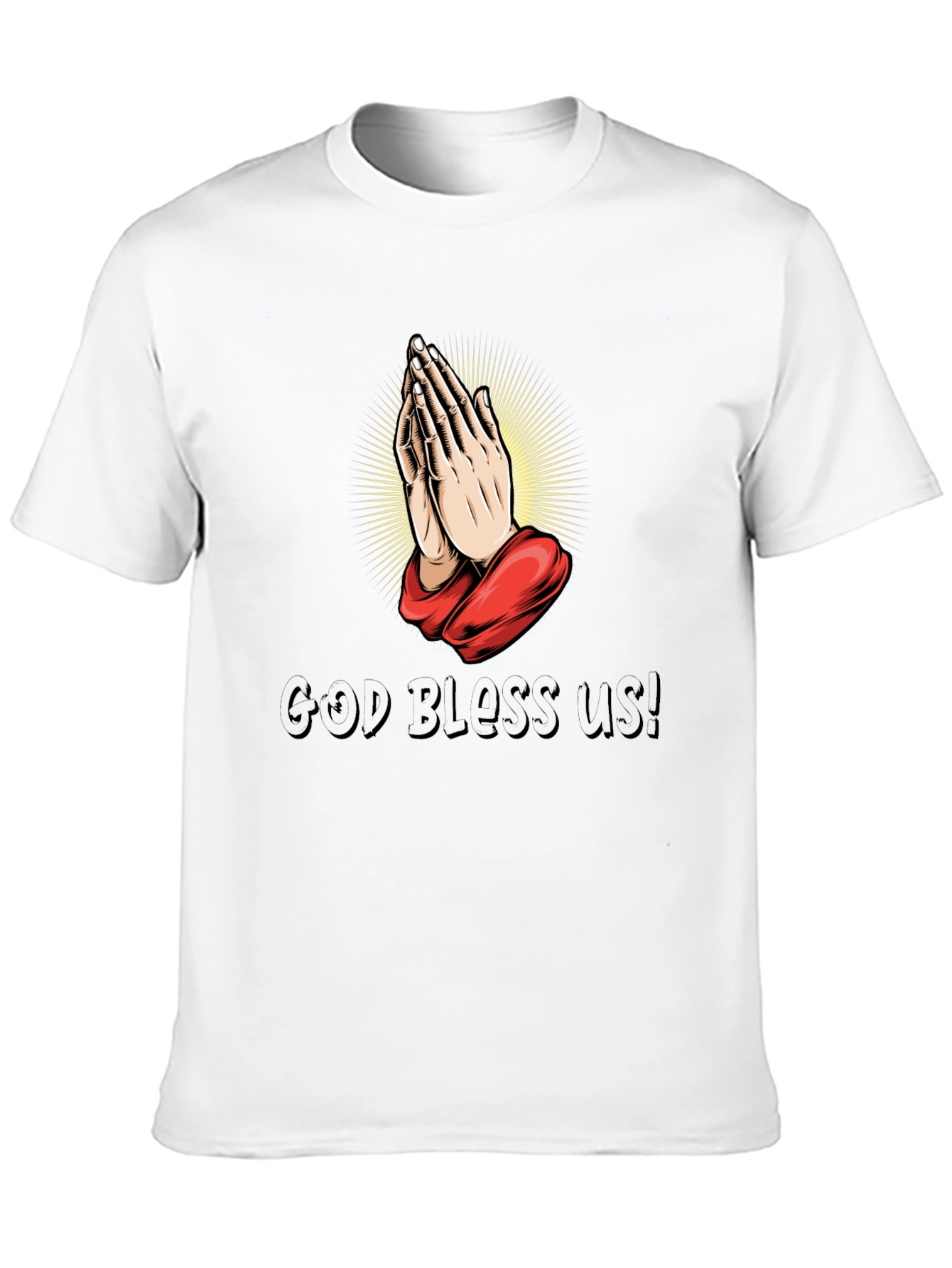 Praying Hands Graphic Black T-Shirt
