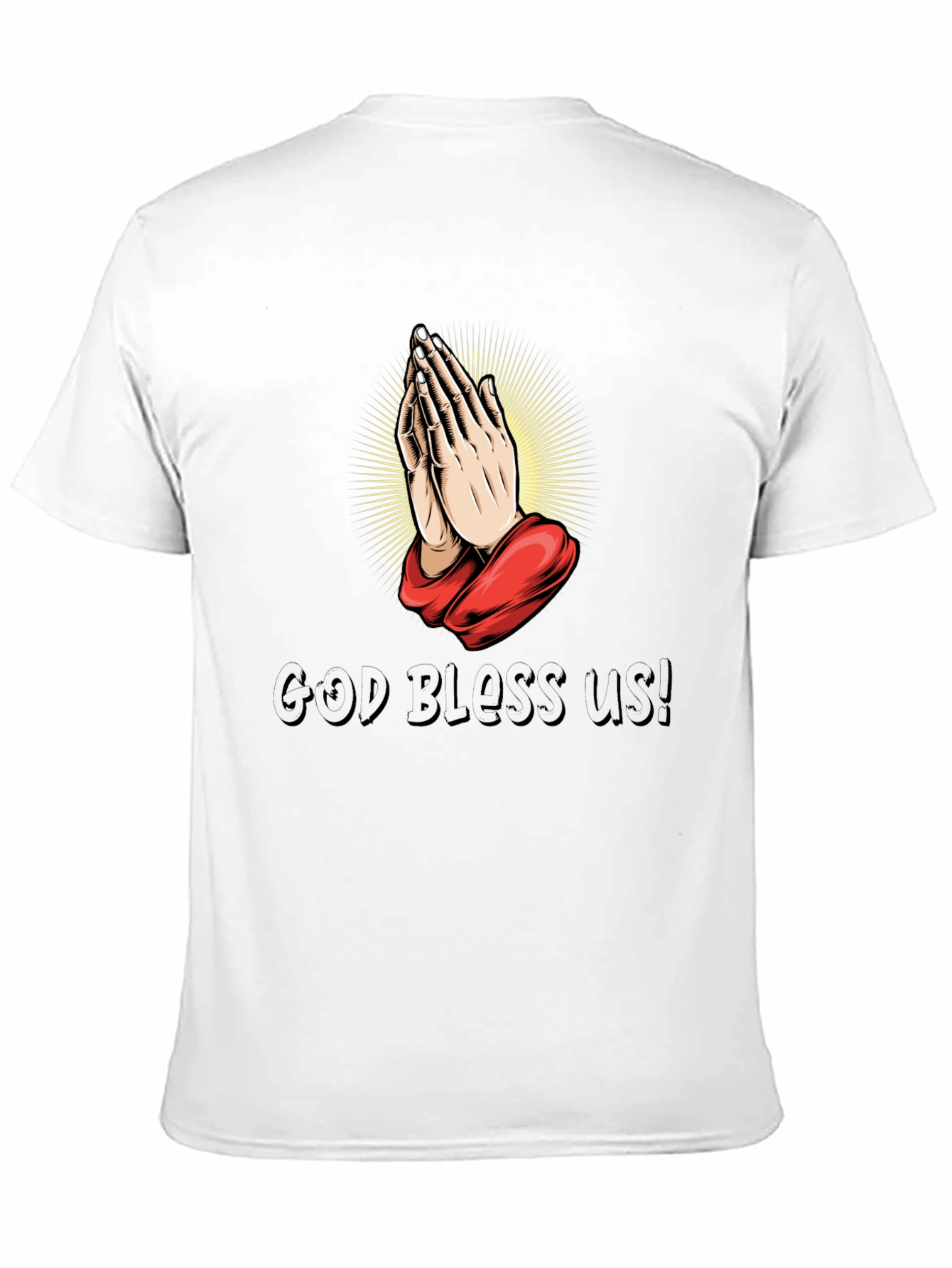 Praying Hands Graphic Black T-Shirt