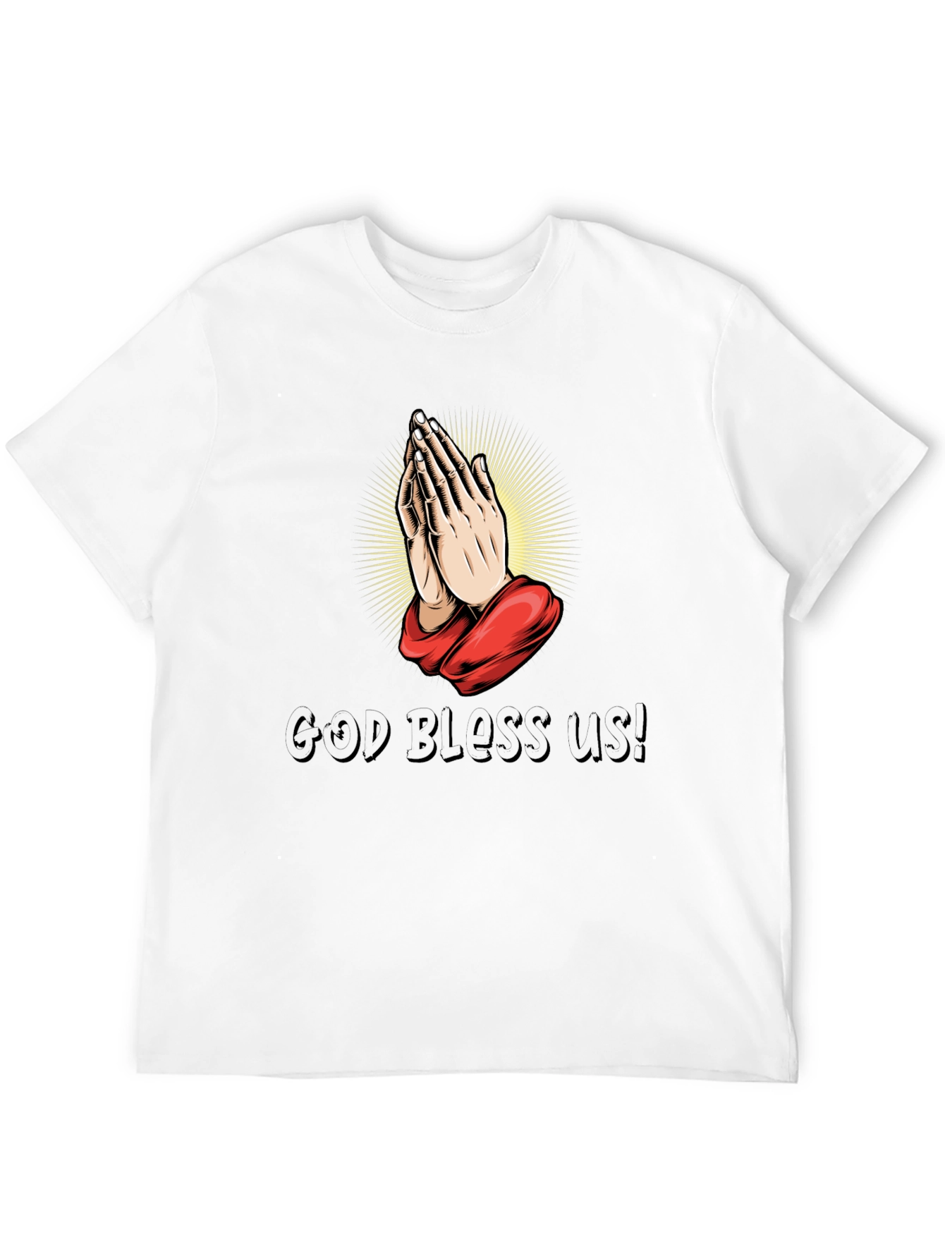 Praying Hands Graphic Black T-Shirt